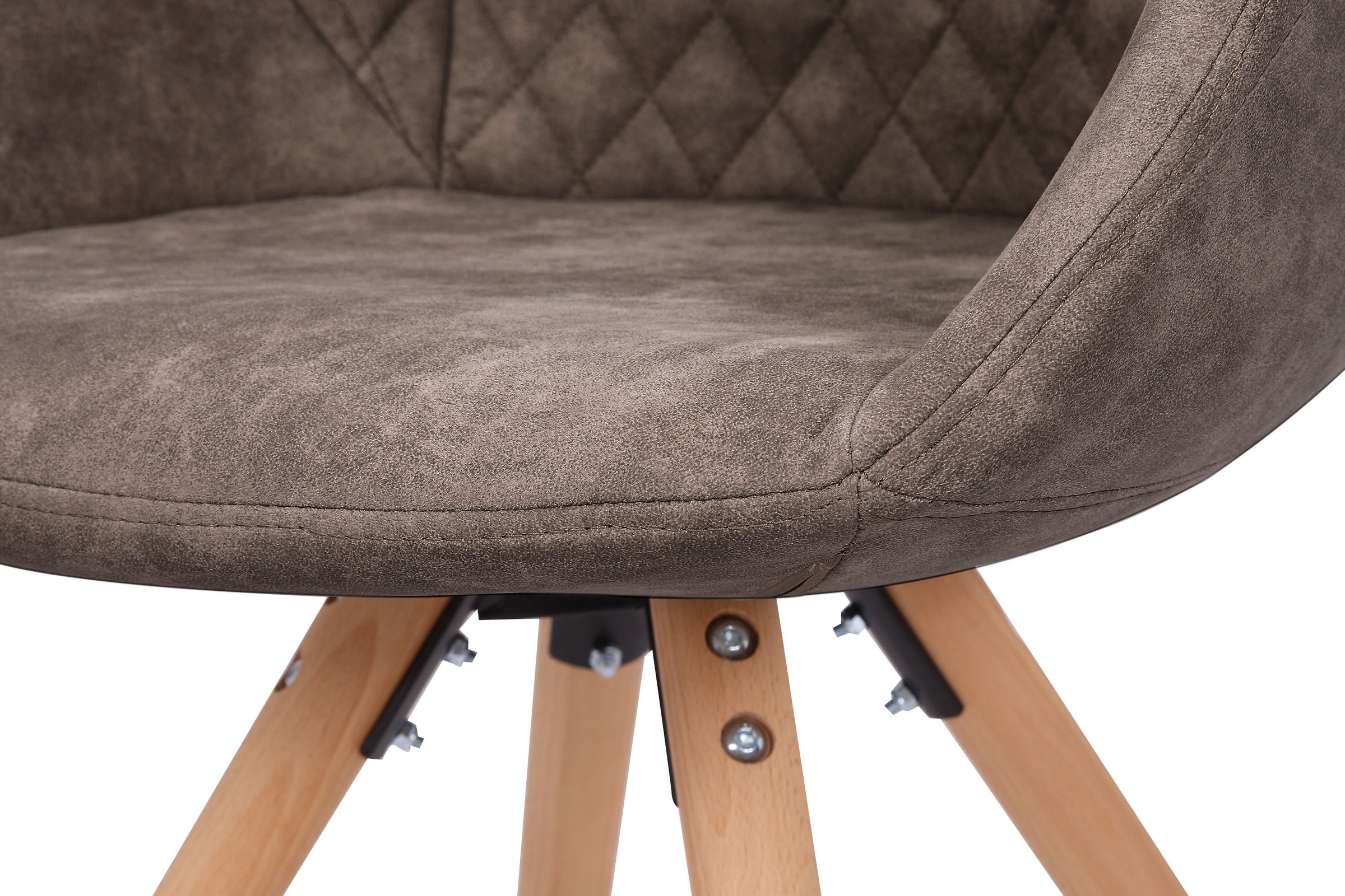 Kayoom Polsterstuhl »Stuhl Chadwick 110 2er-Set, stilvolles Design, in Naturfarben gehalten«, (Set), 2 St., bequem, Holzbeine, weich gepolstert, stilvolles Design