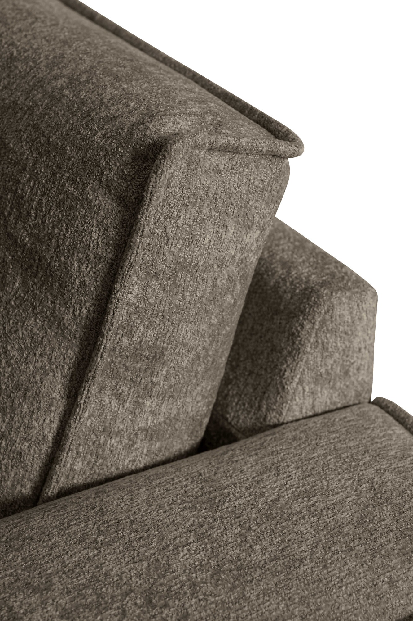 Places of Style Ecksofa »Polsterecke Oland, Struktur, Flachgewebe, Luxus-Microfaser, Boucle«, L-Form, 280 cm, Wellenunterfederung, Skandi-Design, Metallfüsse