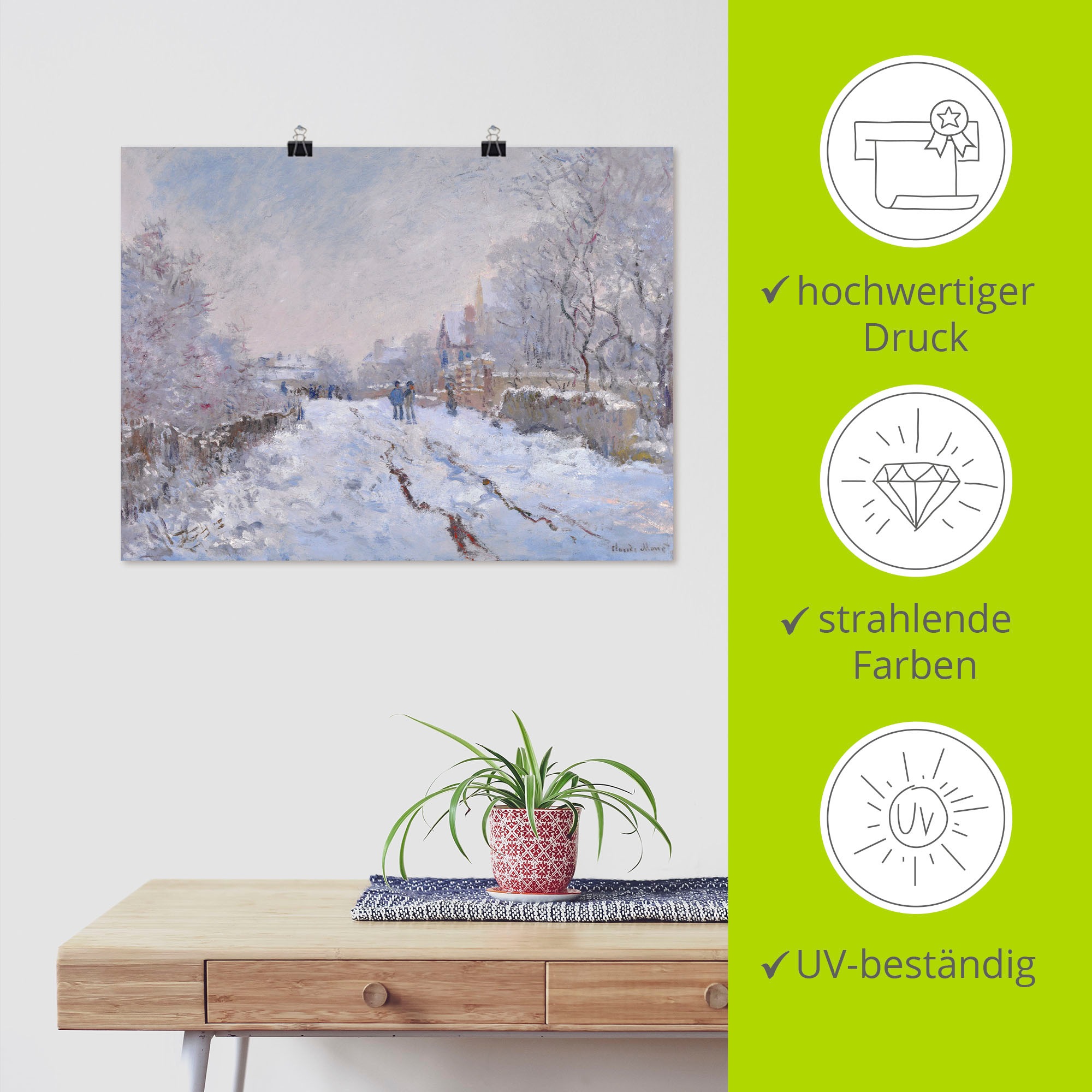 Artland Wandbild »Schnee in Argenteuil.«, Vier Jahreszeiten Bilder, (1 St.), als Leinwandbild, Poster in verschied. Grössen