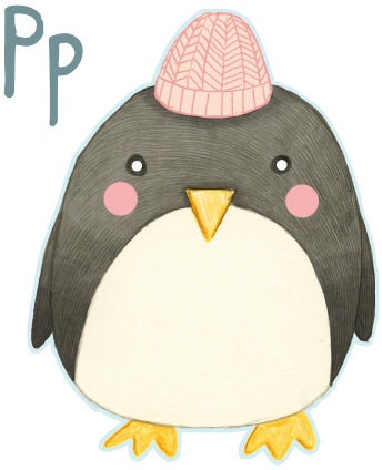 Wandtattoo »Pinguin Penguin Buchstabe P«, (1 St.), selbstklebend, entfernbar