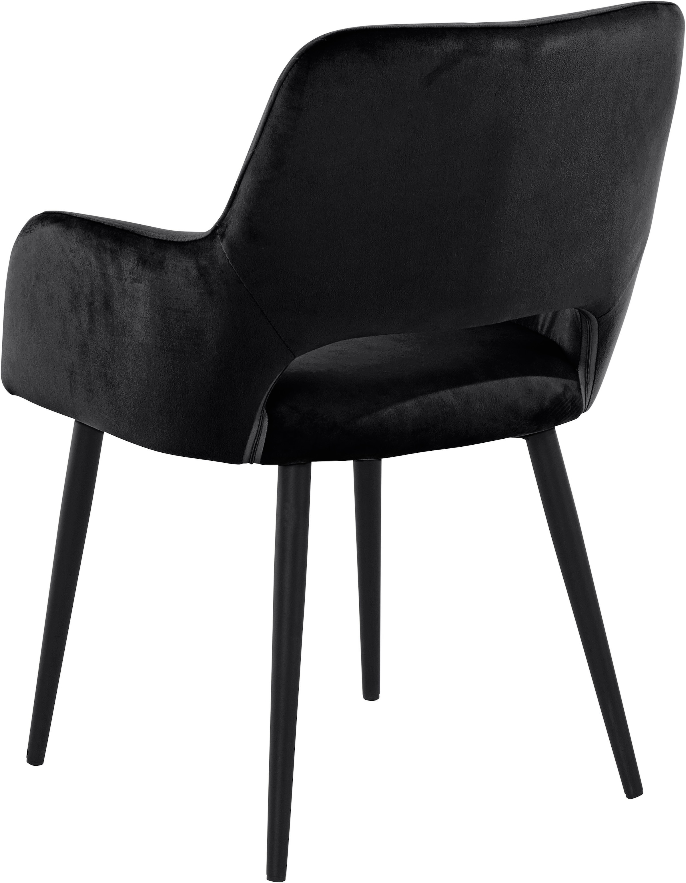 Leonique Esszimmerstuhl »Franca«, (Set), 2 St., Veloursstoff, Sitz in Samtvelours, Rückenlehne mit Rautensteppung, Sitzhöhe 48 cm
