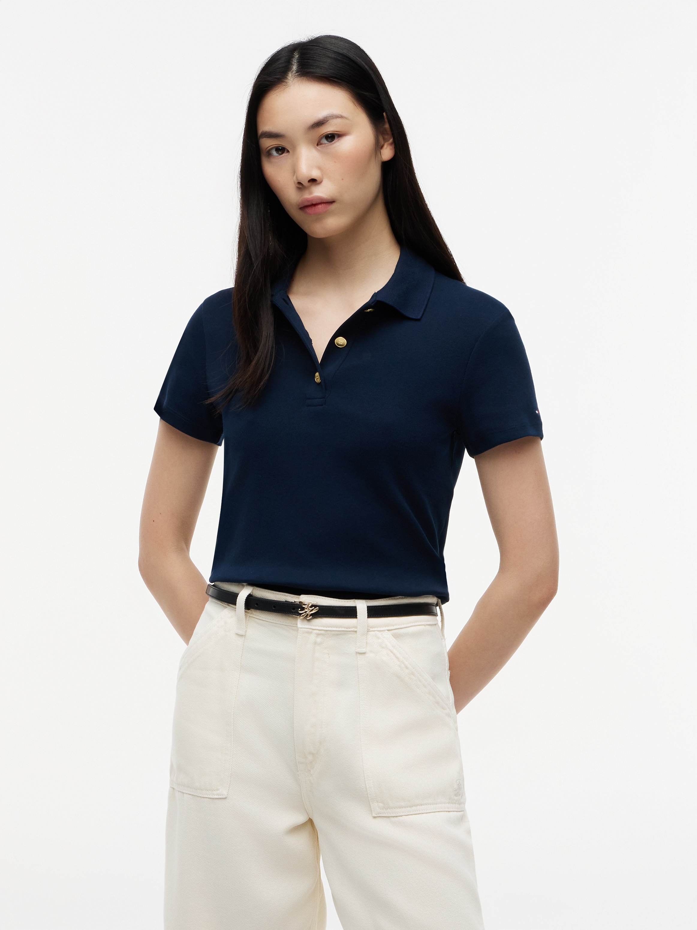 Image of Tommy Hilfiger Poloshirt "GOLD BUTTON SLIM SS POLO"
