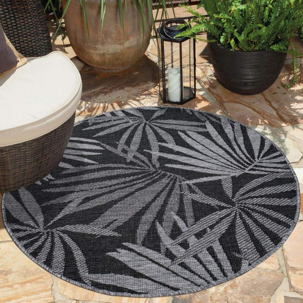 Carpet City Outdoorteppich »DUO RUG 5771« rund 5 mm Höhe Wendeteppich Wetterfest In- & Outdoor, Balkon, Terrasse, Wohnzimmer