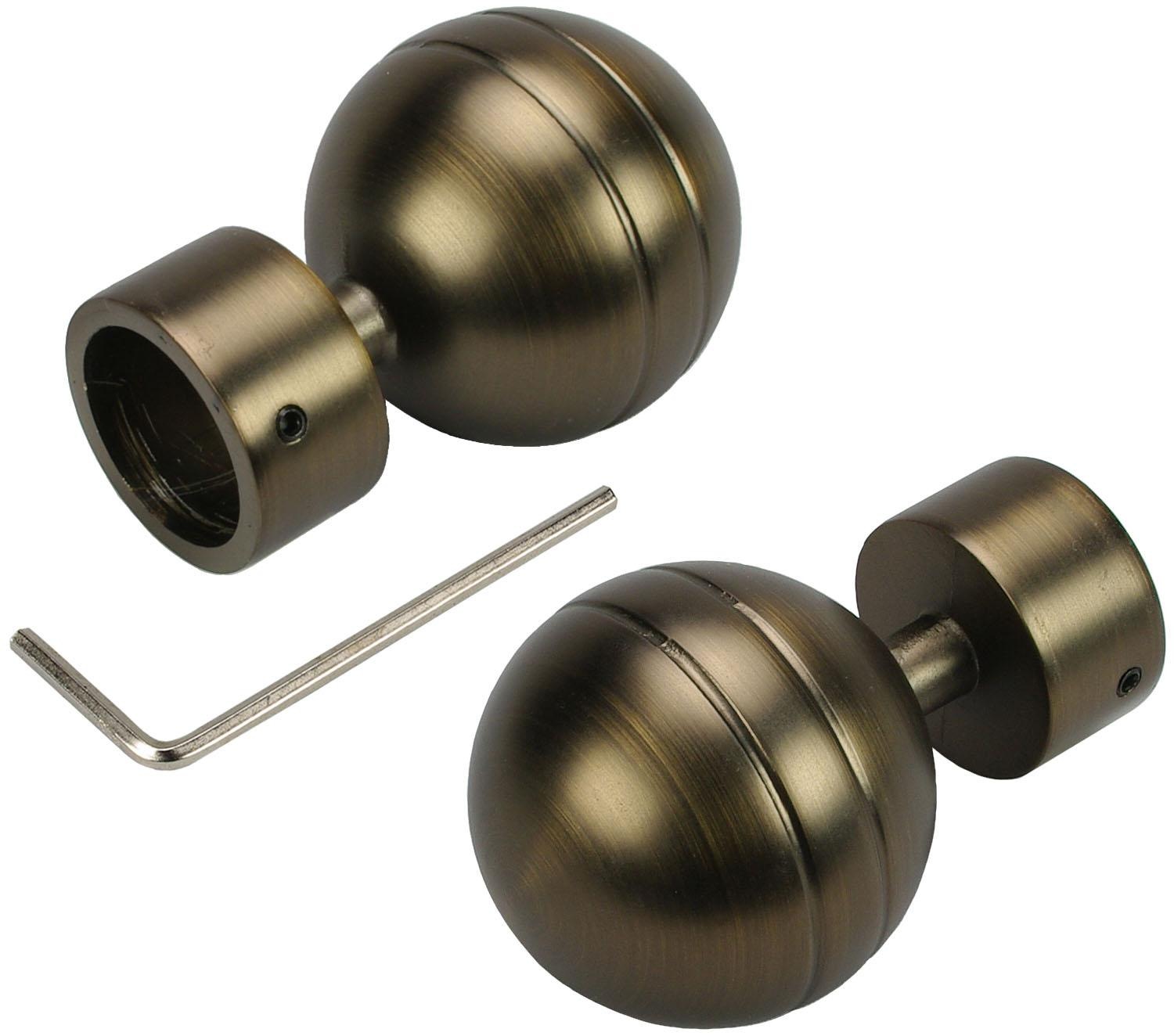 Liedeco Gardinenstange »CELKUGEL02SG2L«, 2 läufig-läufig, Fixmass, 2-läufig im Fixmass Ø 25/20 mm