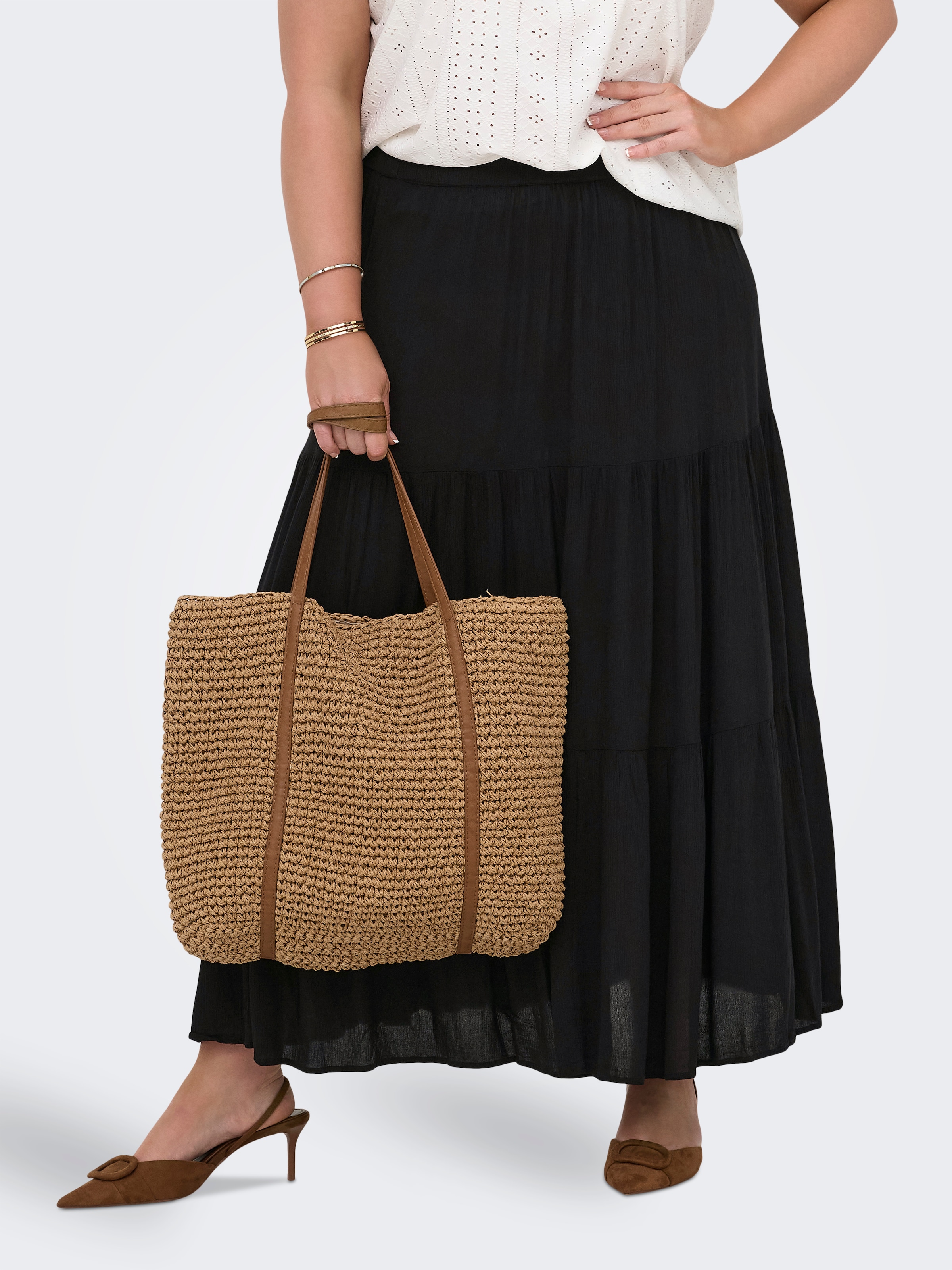 Image of ONLY CARMAKOMA Maxirock "CARMIKKA LONG SKIRT WVN NOOS" mit Volant