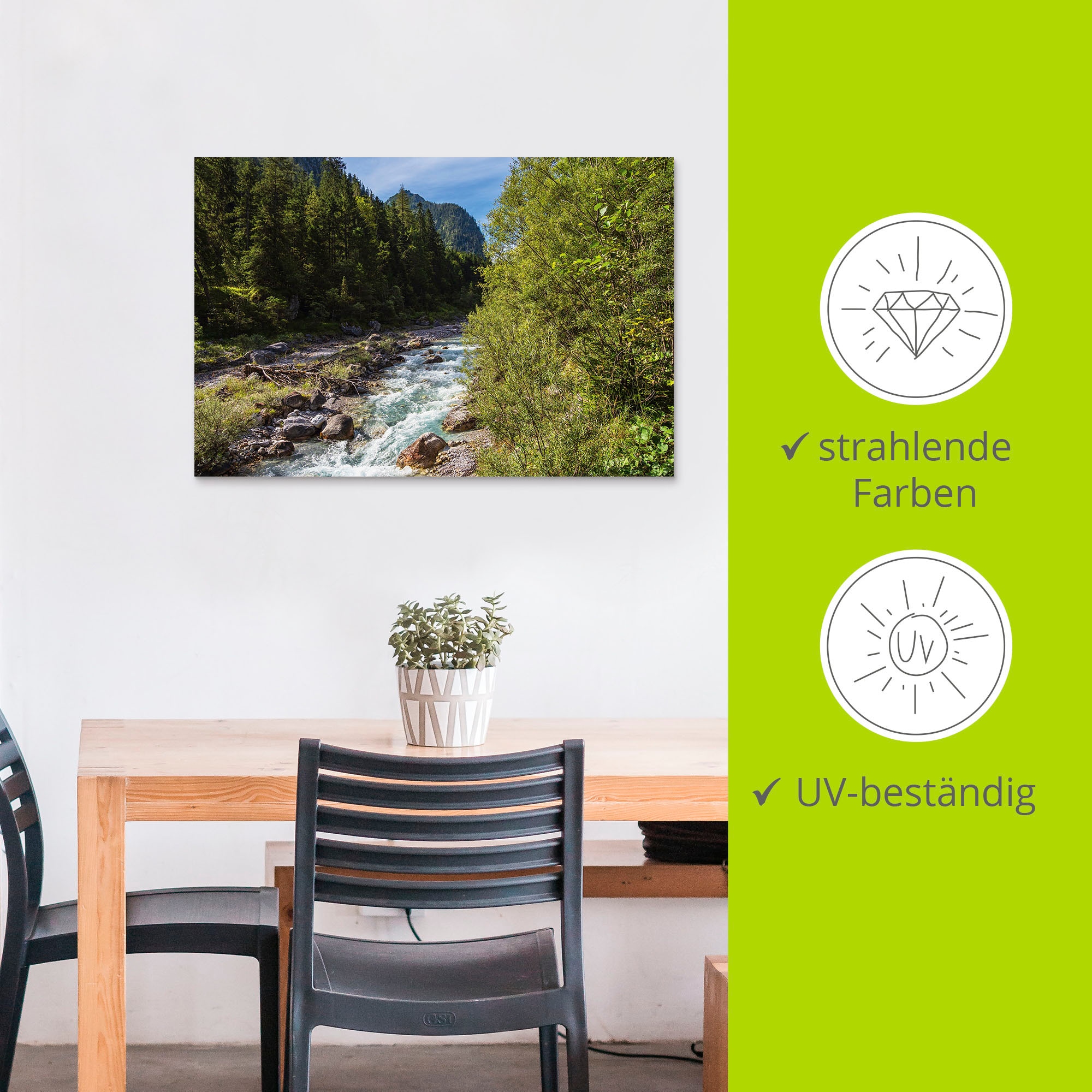 Artland Alu-Dibond-Druck »Wimbachtal Ramsau Berchtesgadener Land« Berge & Alpenbilder 1 Stk. tlg. für Innen- und Aussenbereich geeignet, Outdoorbild
