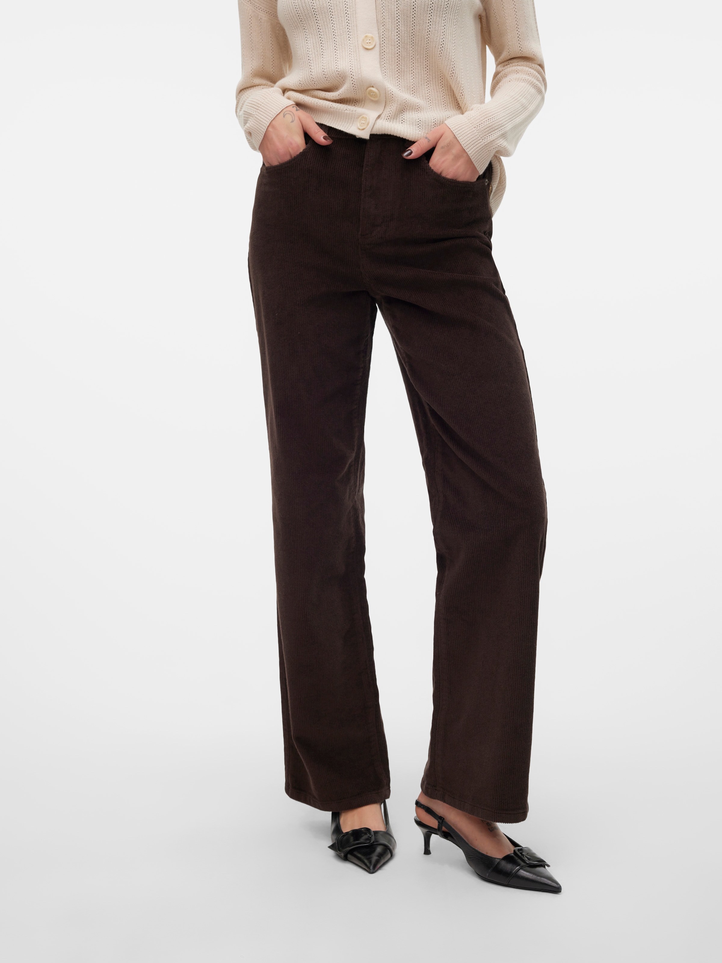 Image of Vero Moda Cordhose "VMTESSA HR WIDE CORDUROY PANTS GA NOOS" Baumwollmischung, oversize