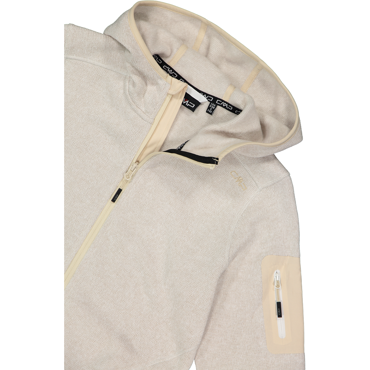 CMP Veste en laine polaire »KNITTED MELANGE HOODY WOMAN HOODY JACKET« mit Kapuze Ünbergangsjacke für Outdoor-Aktivitäten, mit Kapuze, atmungsaktiv