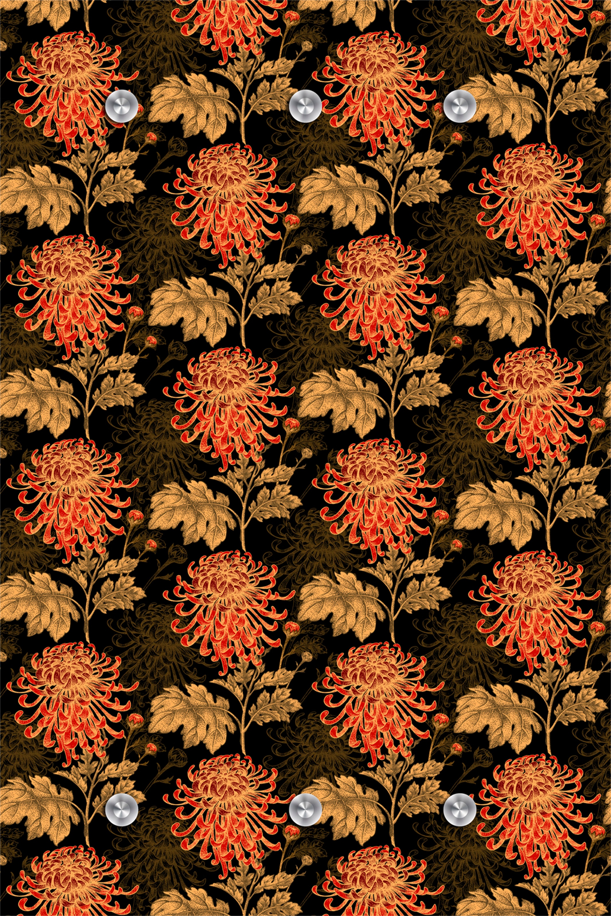Image of queence Garderobenleiste "Blumen" mit 6 Haken, 80 x 120 cm