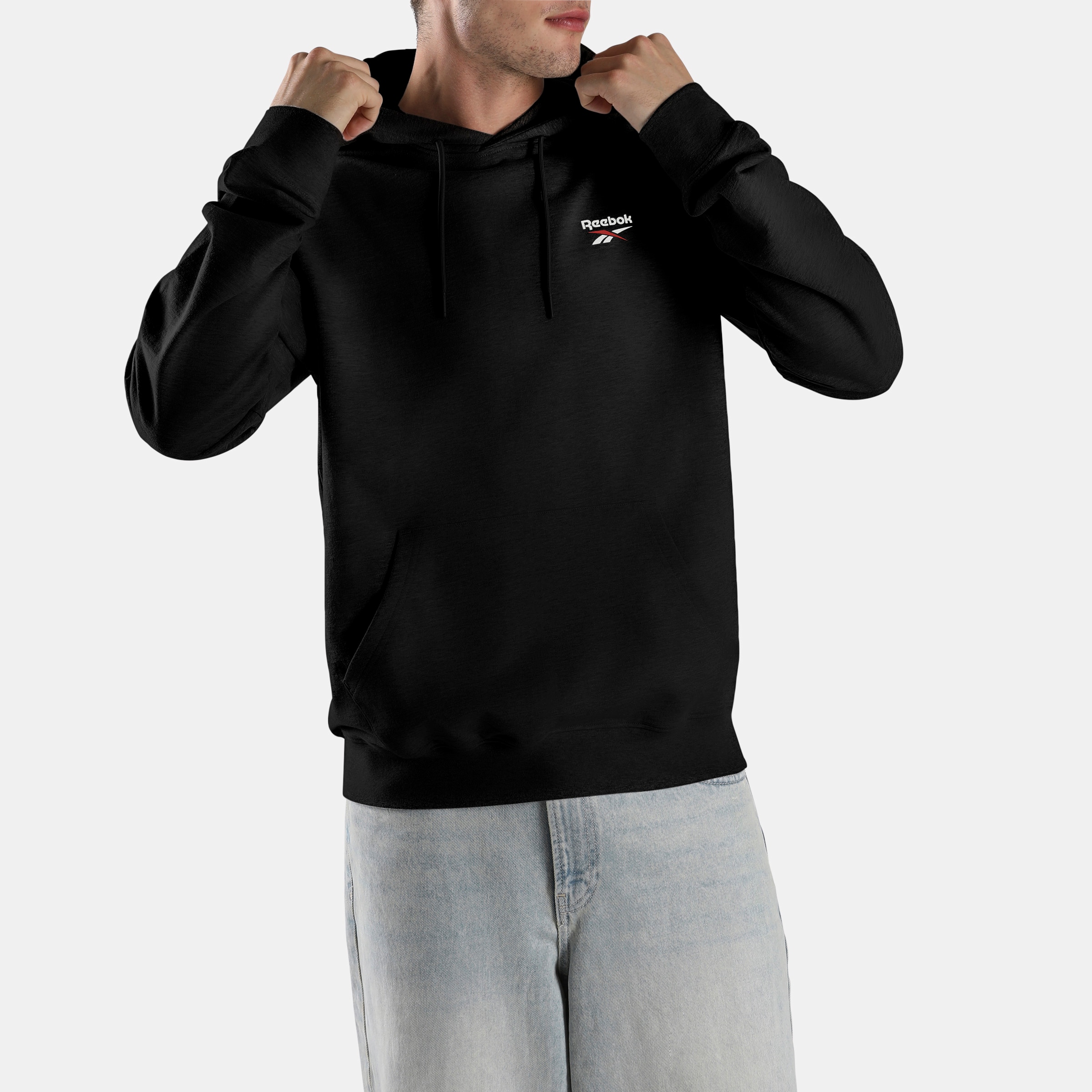 Image of Reebok Kapuzensweatshirt "ID SMALL LOGO FRENCH TERRY HOODIE", mit Kapuze, aus Baumwolle, für Erwachsene