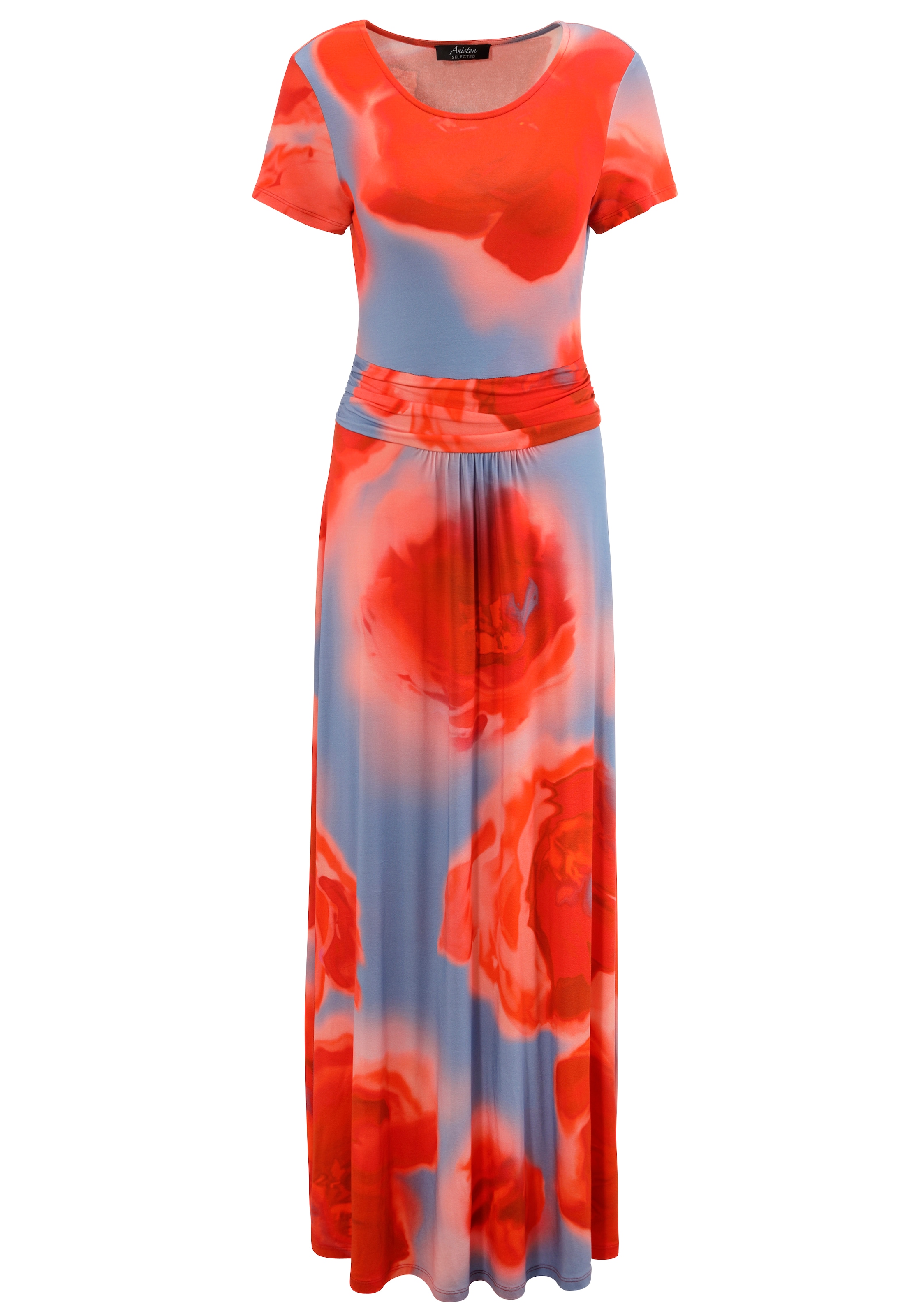 Aniston SELECTED Maxikleid, mit figurbetonenden Raffungen in der Taille