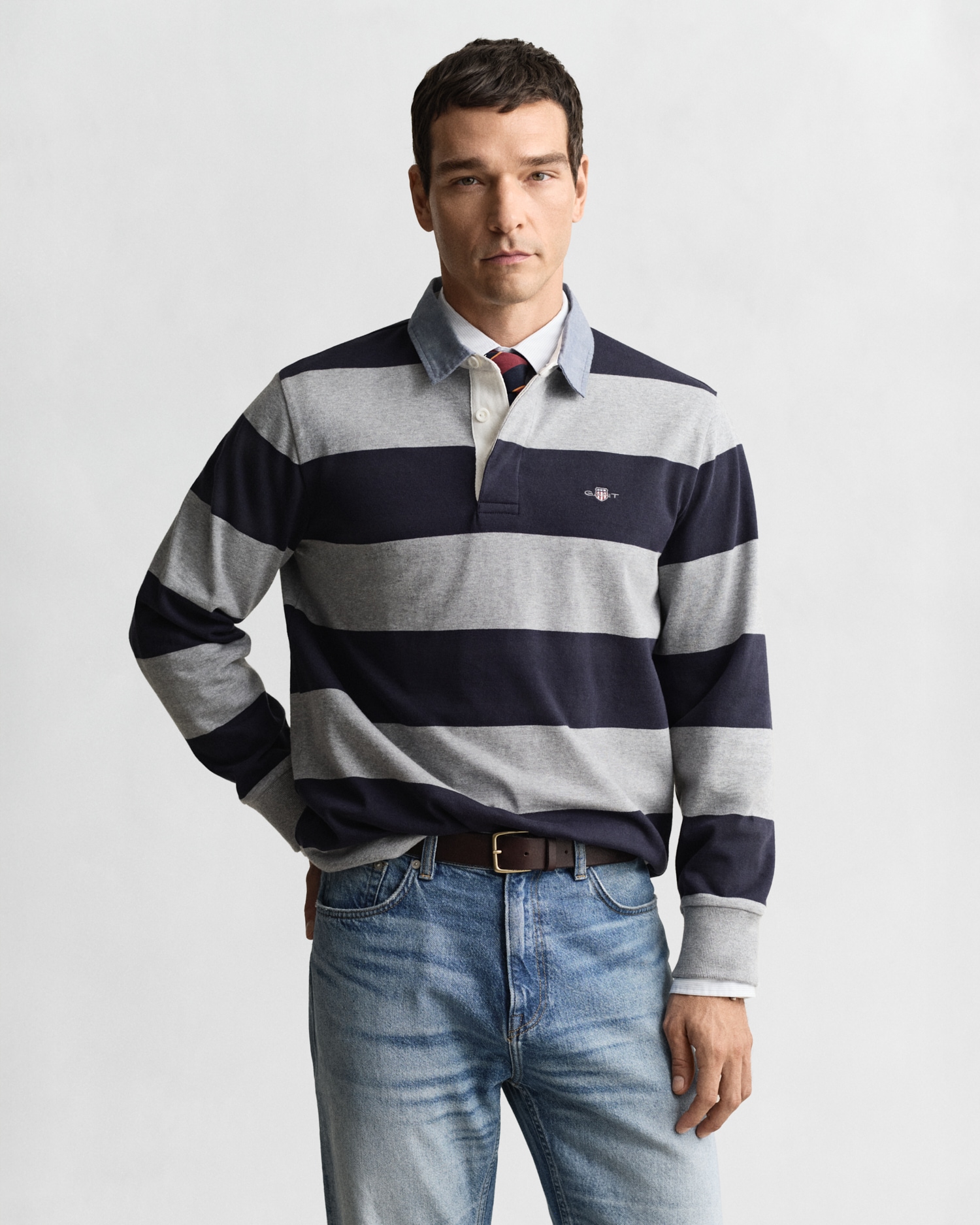 Gant Polo à manches longues »REG CHAMBRAY STRIPE HEAVY RUGGER«