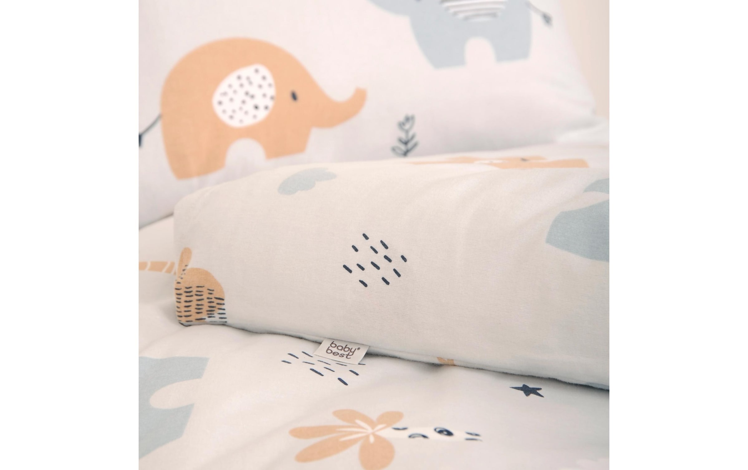 Herding Linge de lit pour enfants »BabyBest Elephant« 2 Flanellbettwäsche