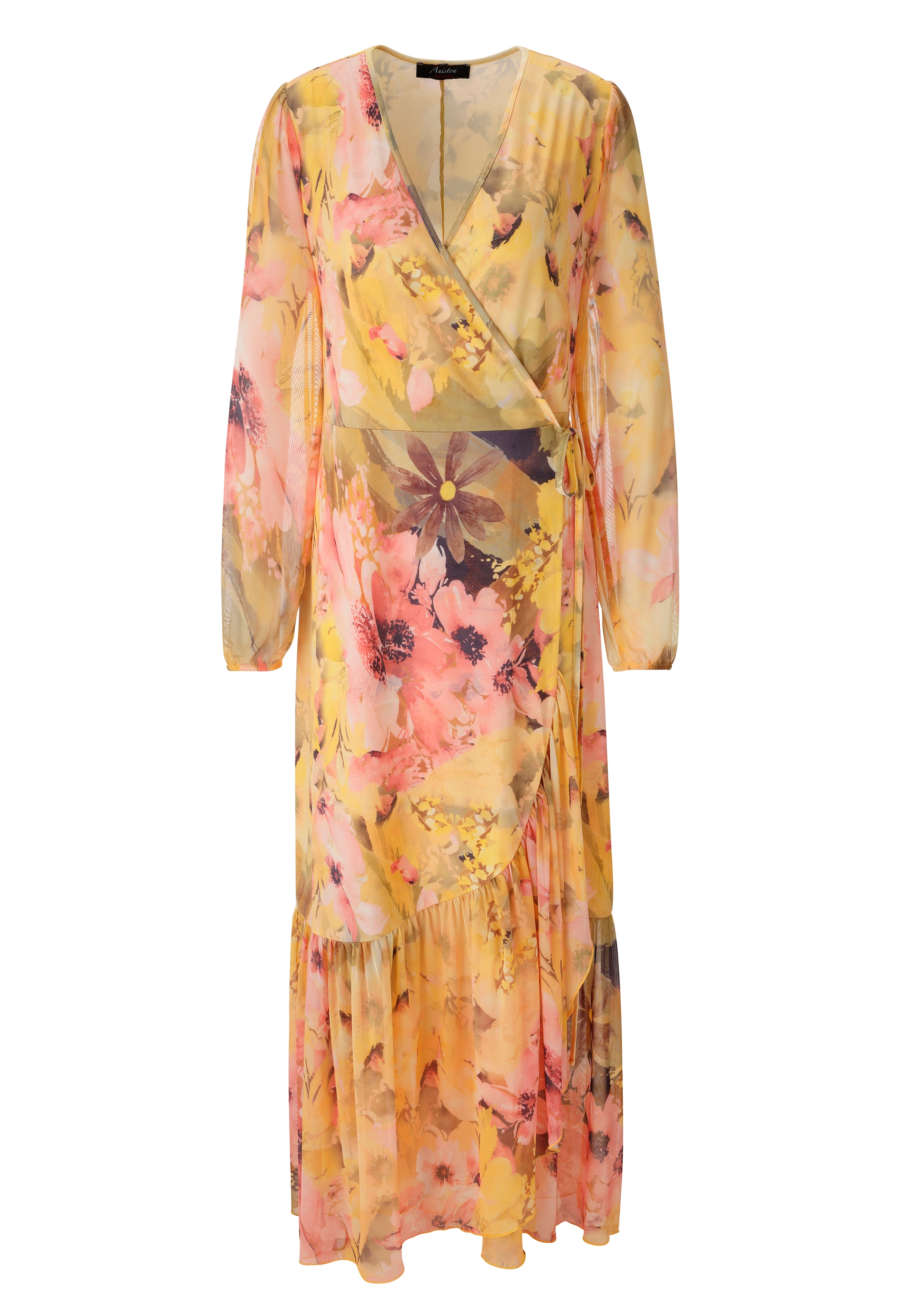 Aniston CASUAL Wickelkleid mit grossflächigen Batikblüten bedruckt - NEUE KOLLEKTION