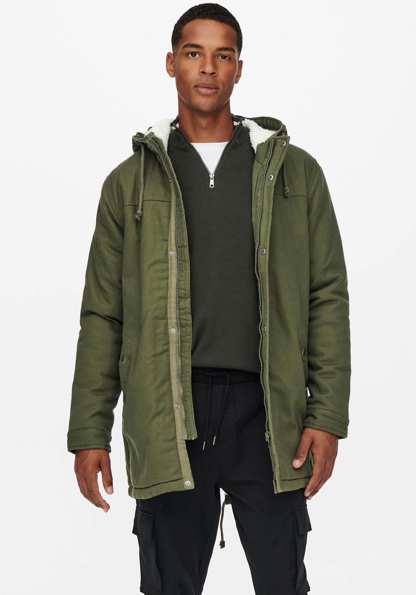 ONLY & SONS Parka »ALEX TEDDY PARKA«, mit Kapuze