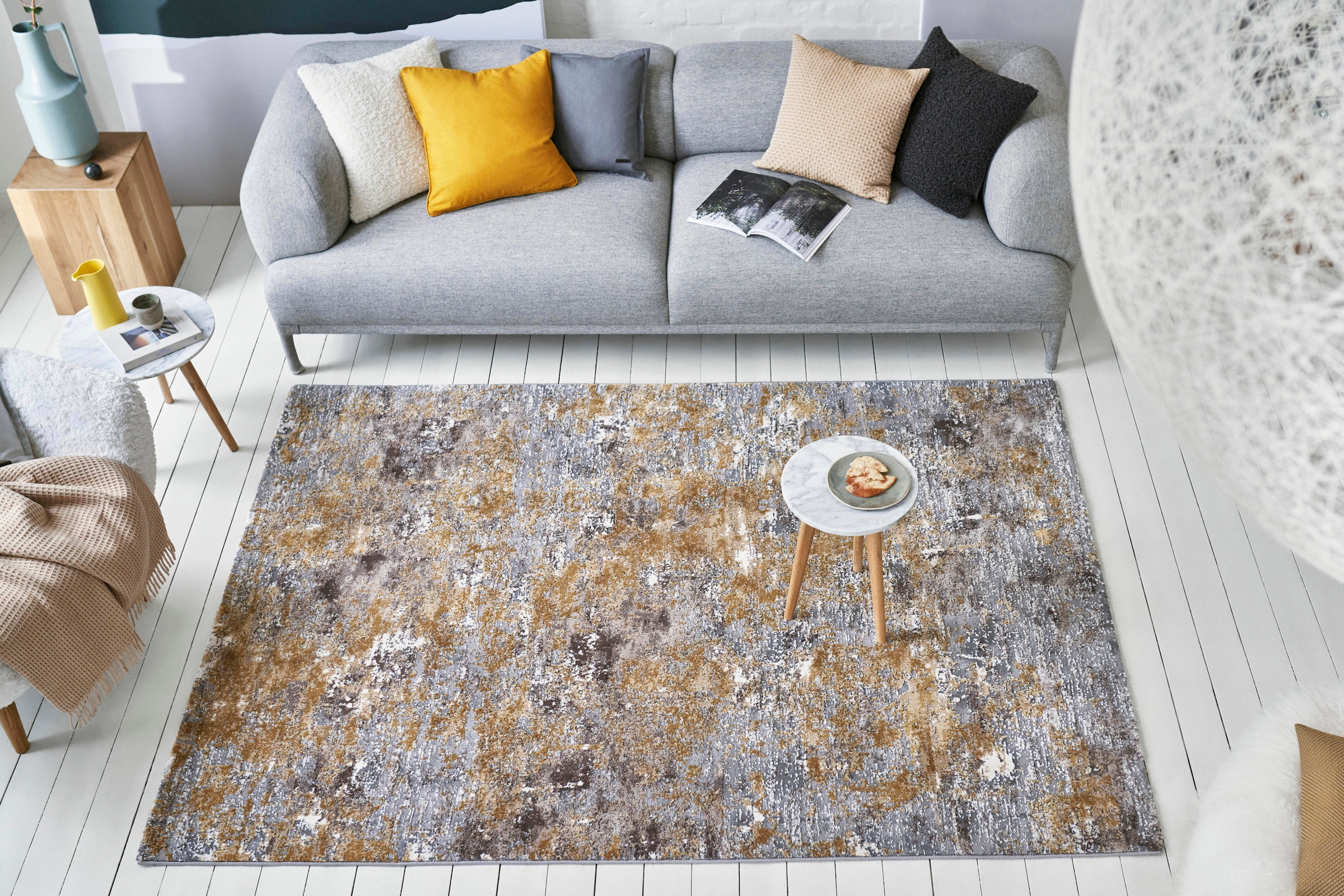 Esprit Teppich »Vintage Feels,  ESP-23678«, rechteckig, 12 mm Höhe, dichter Kurzflor, Hoch Tief Struktur, Wohnzimmer