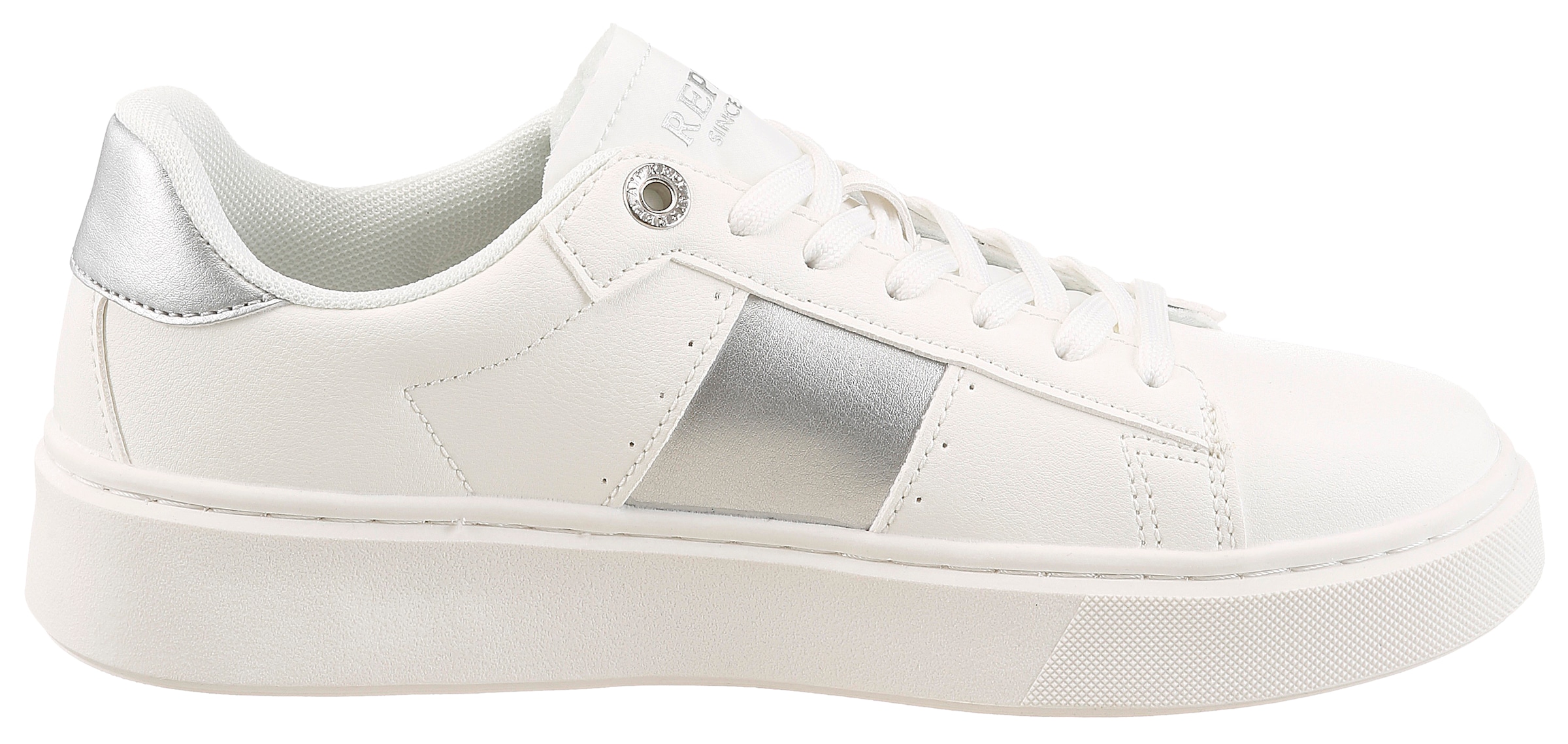 Replay Baskets à plateforme  chaussure basse, sneaker tendance, chaussure à lacets avec accents métalliques