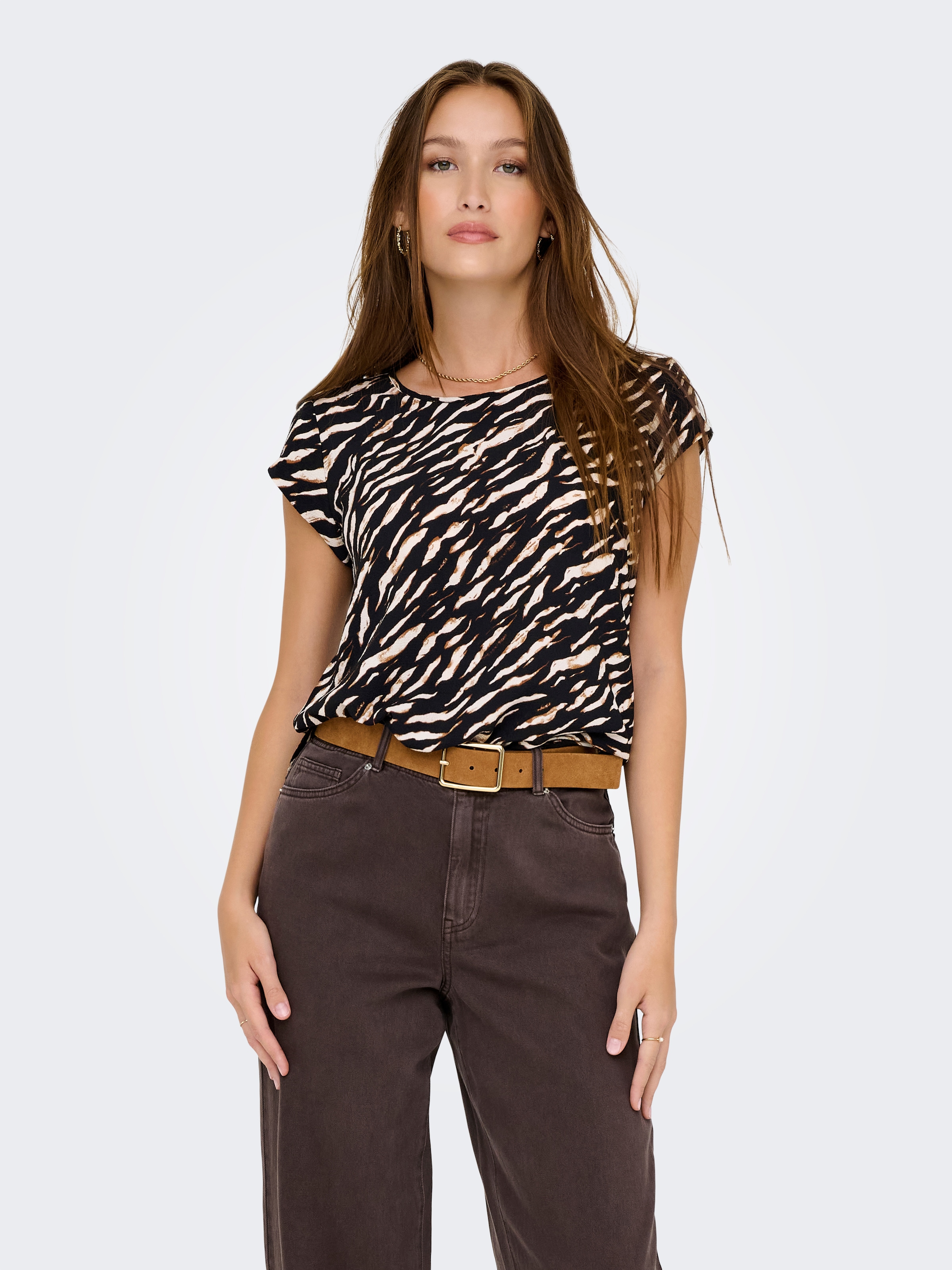 ONLY Shirtbluse »ONLVIC S/S AOP TOP NOOS PTM«, mit Allover Druck