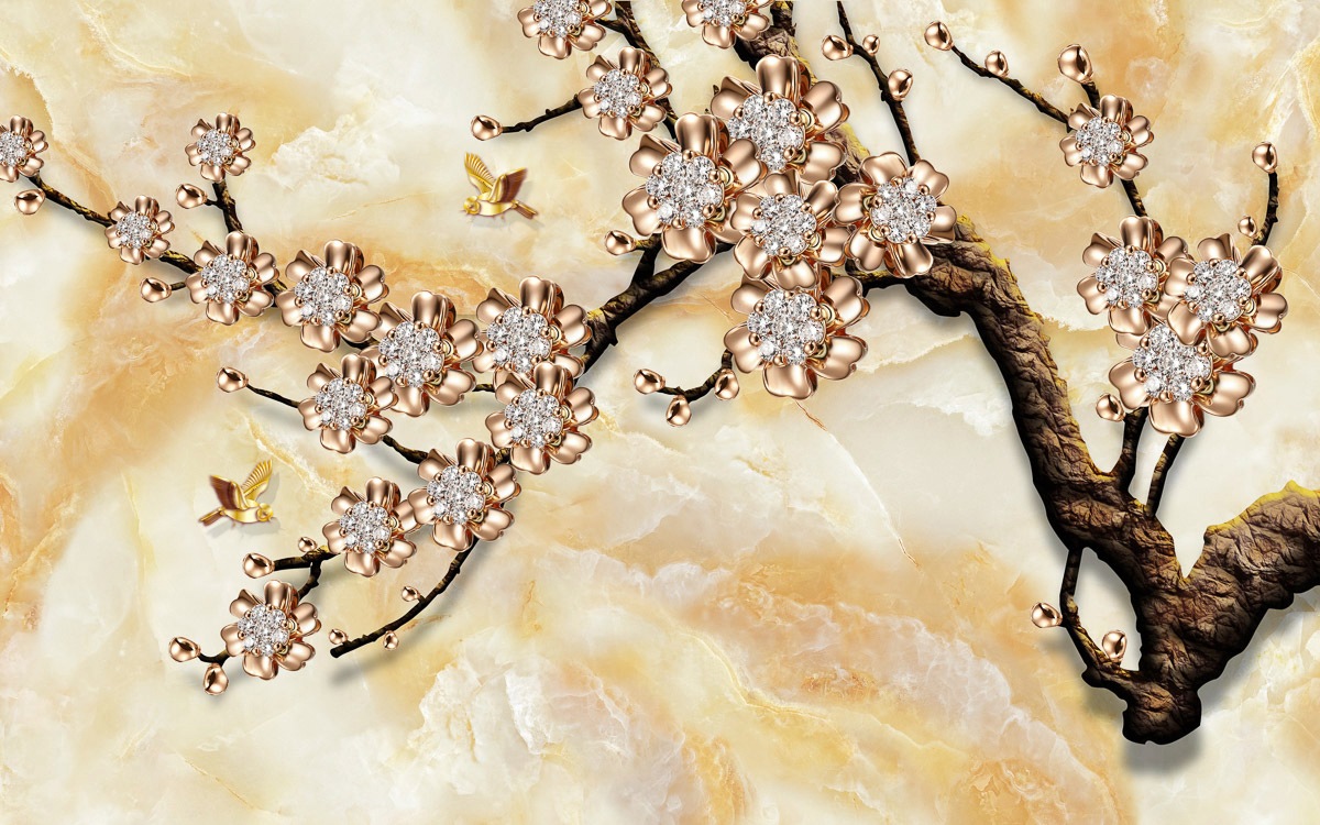 Papermoon Fototapete »Muster mit Blumen«