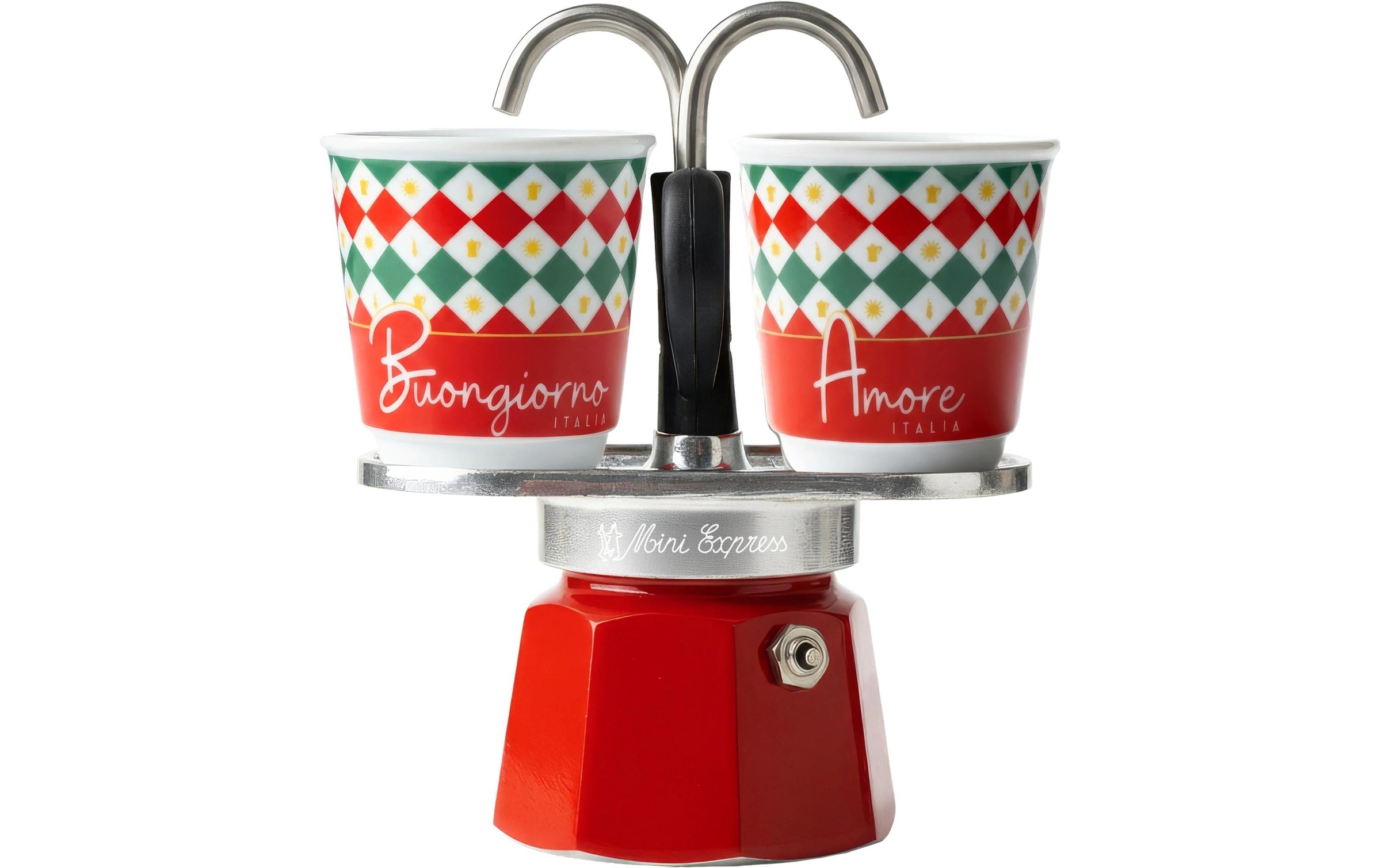 Image of BIALETTI Espressokocher "Espressokocher Mini Express, Italia Damier, 2 Tassen"