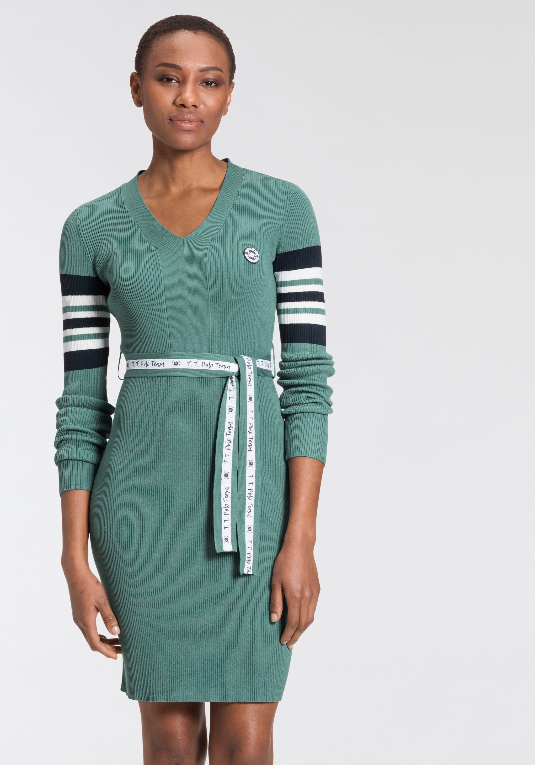 Image of TOM TAILOR Polo Team Strickkleid, (Set, 2 tlg., mit abnehmbarem Gürtel), in verschiedenen Ausführungen - solid, gestreift, colorblocking - NEUE KOLLEKTION bei Ackermann Versand Schweiz