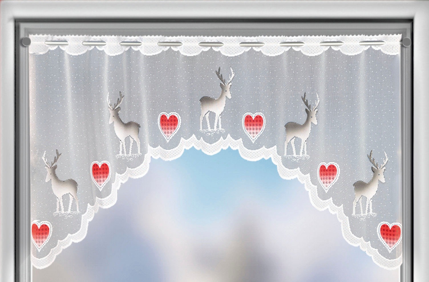 Image of WILLKOMMEN ZUHAUSE by ALBANI GROUP Panneaux »Rentier«, (1 St.), Jacquard-Bogenpanneaux, handcoloriert bei Ackermann Versand Schweiz