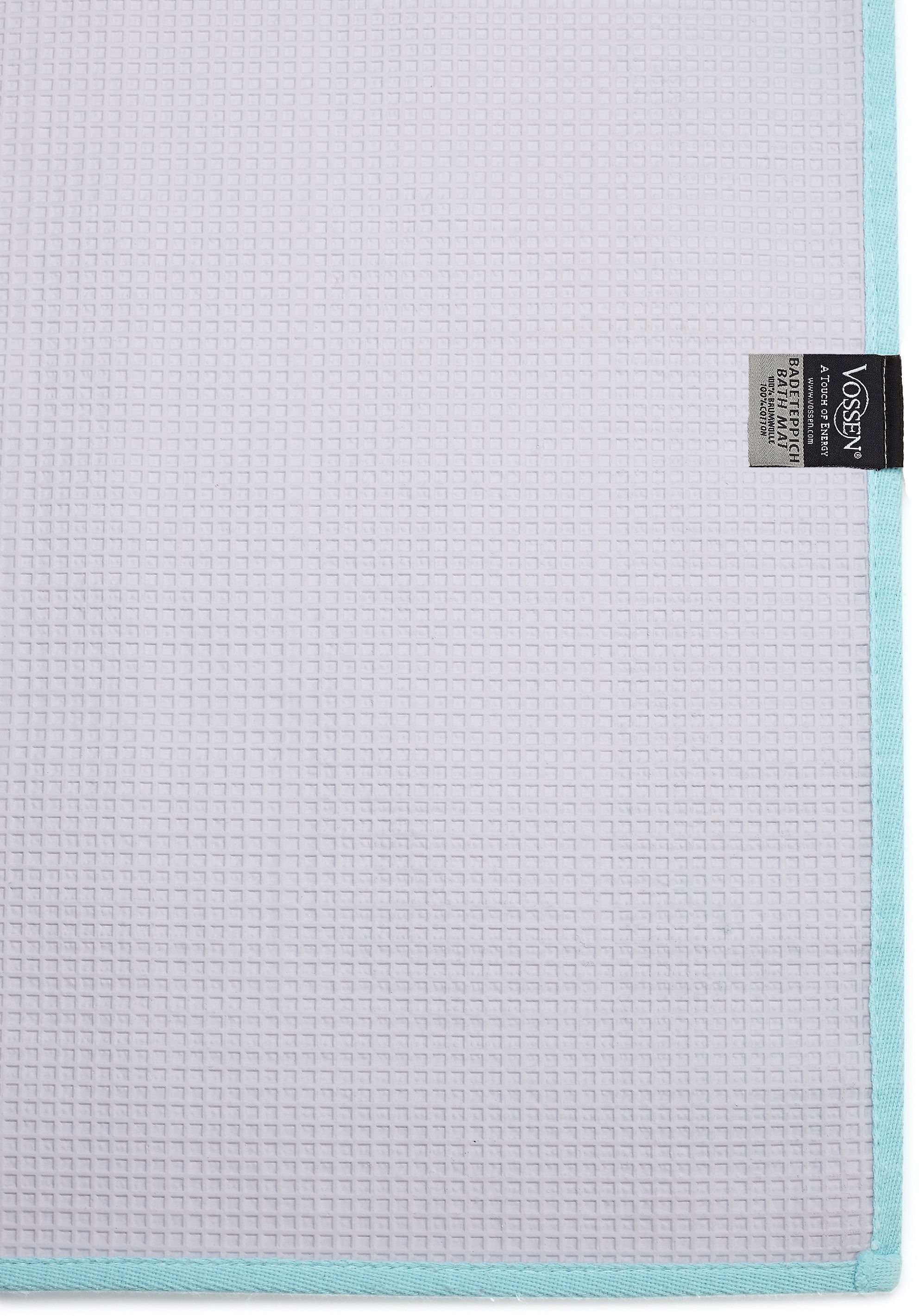 Vossen Badematte »Exclusive«, rutschhemmend beschichtet, fussbodenheizungsgeeignet, Badteppich, Uni-Farben, Karo Muster, Hoch-Tief Effekt, reine Baumwolle
