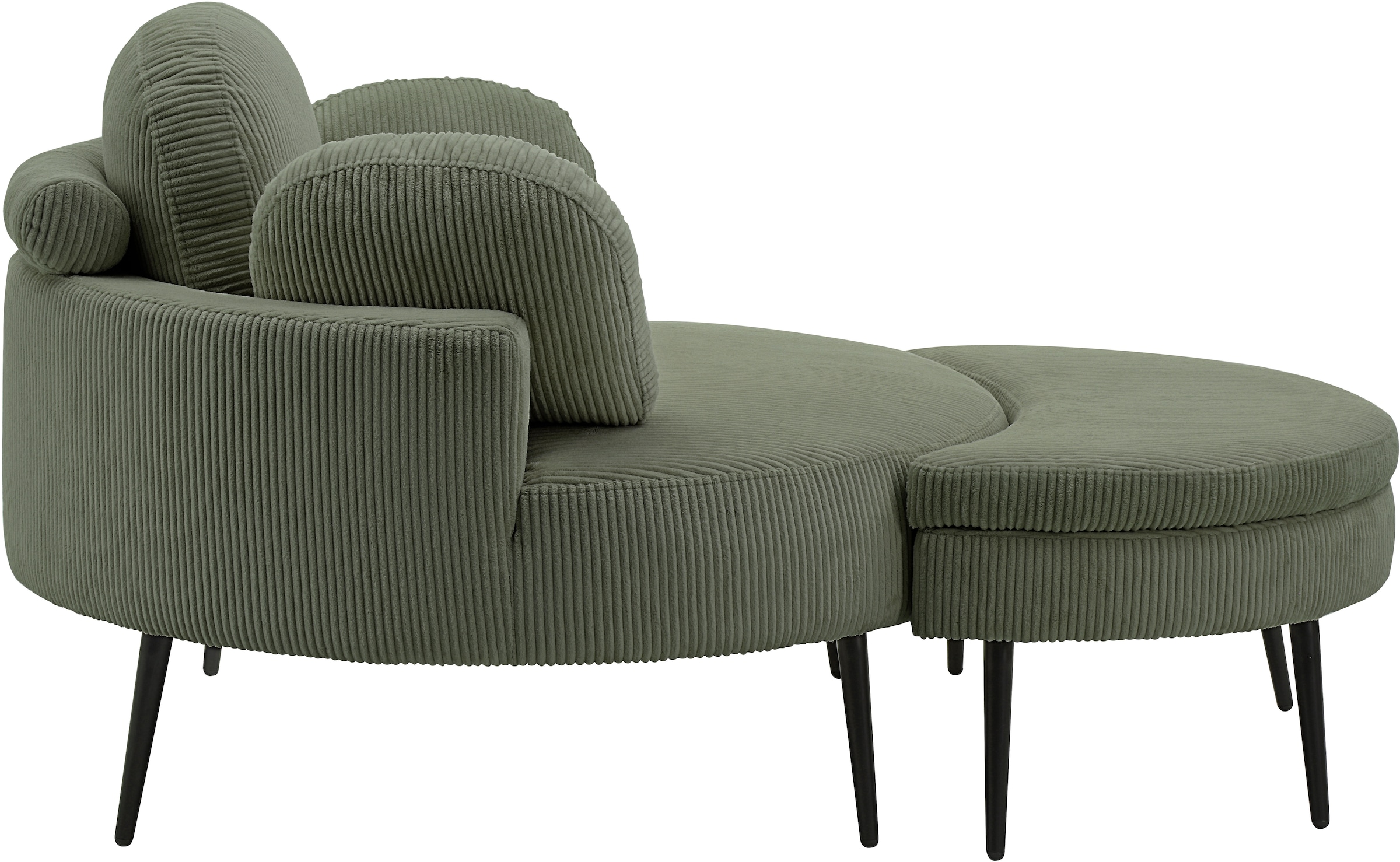 GOODproduct Canapé 2 places »Riko Sessel, B: 110 cm, Sitzhöhe: 44 cm« XXL- Sessel, mit Stauraumhocker, Rückenstütze & 4 Zierkissen