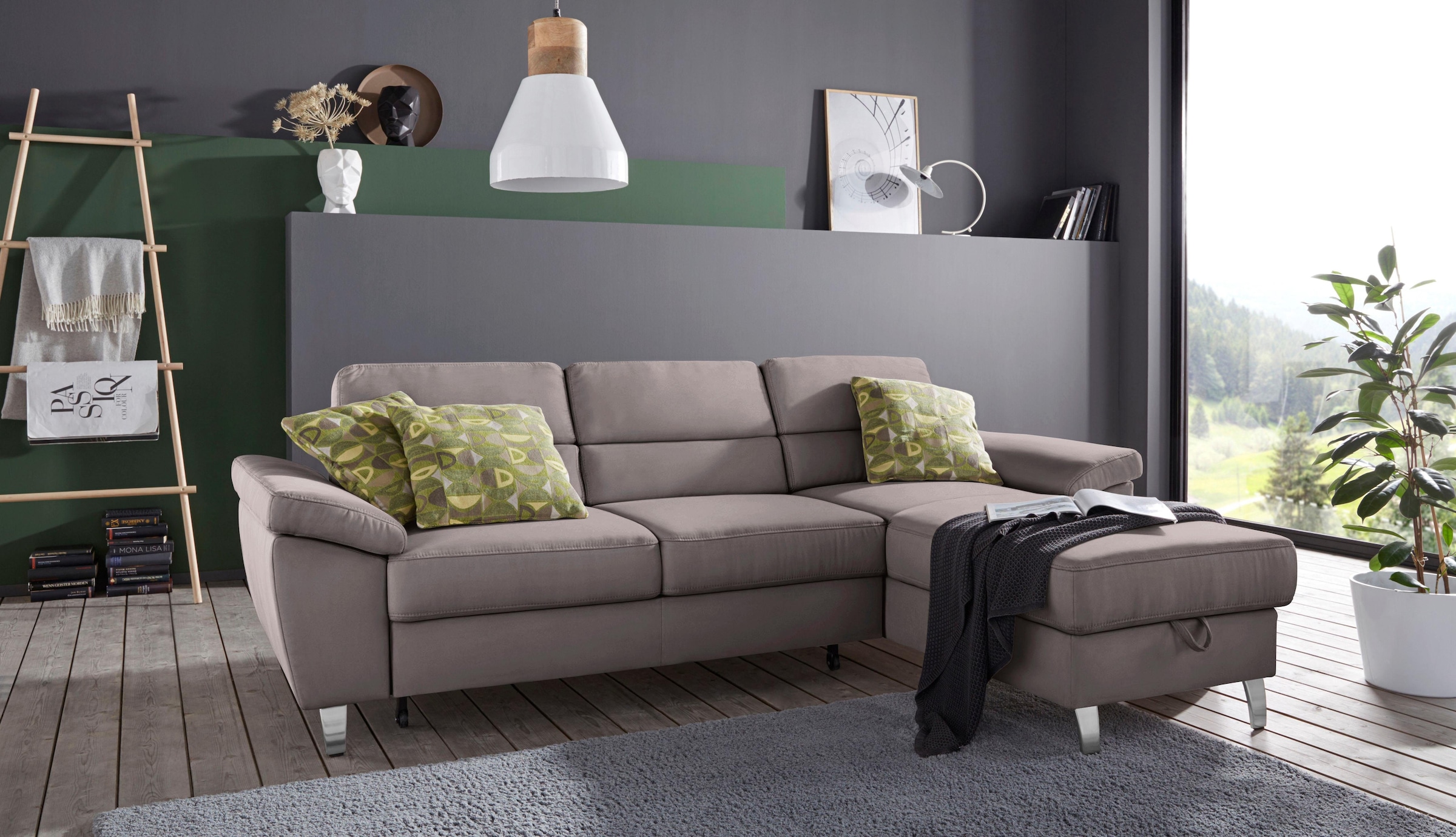 sit&more Ecksofa »Sorano L-Form«, wahlweise mit Bettfunktion und Bettkasten
