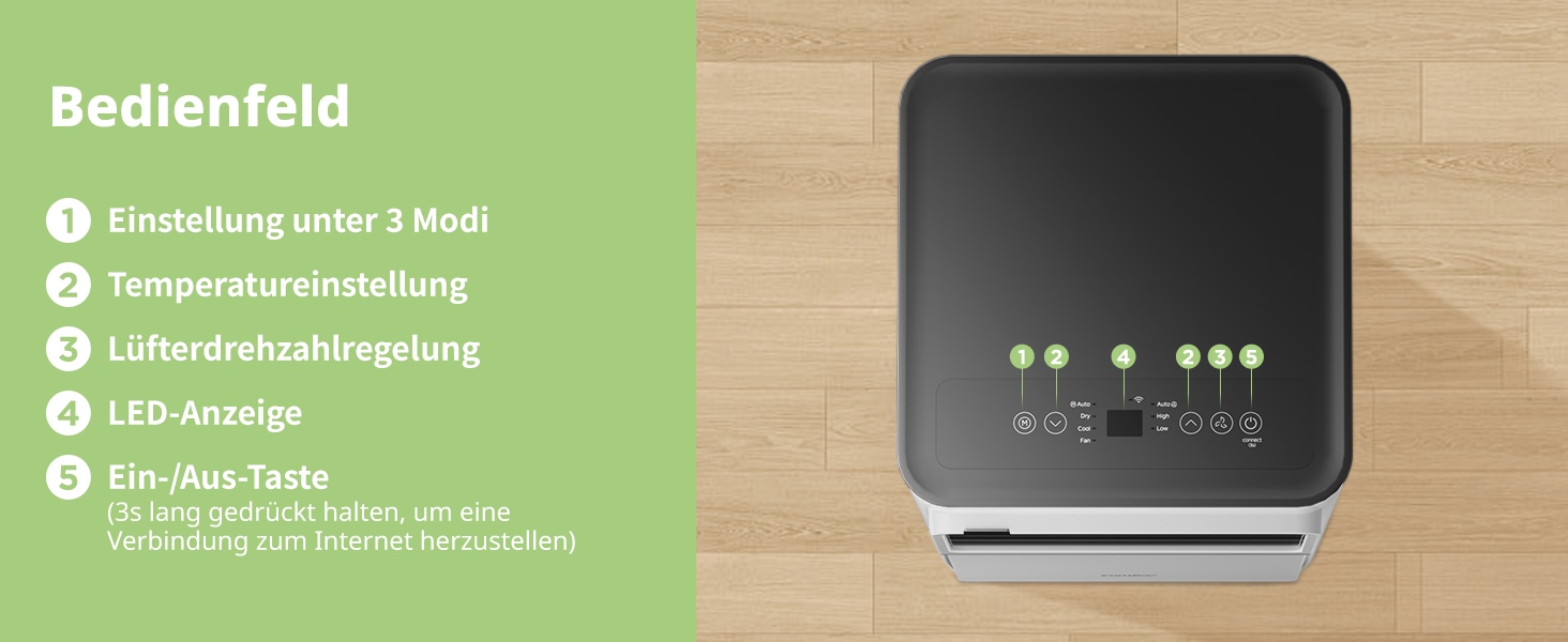 comfee Climatiseur 3 en 1 »»Easy Cool 7000« starker Luftstrom, App und Sprachsteuerung möglich« für Räume bis zu 25 m², mit Temperatursensor