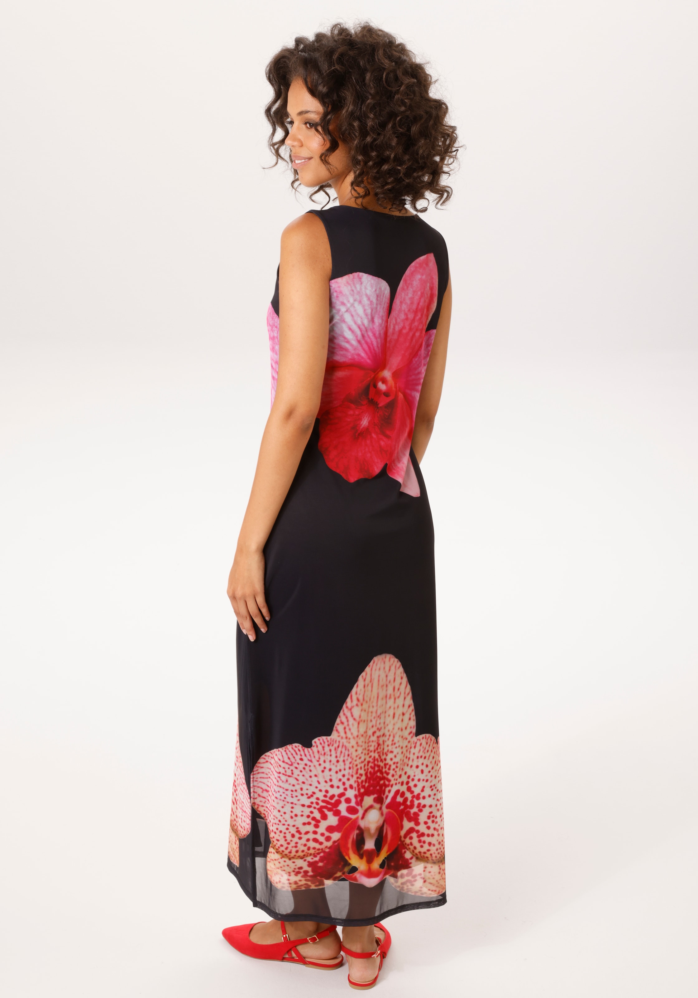 Aniston CASUAL Sommerkleid mit grossflächigen Batikblüten bedruckt - NEUE KOLLEKTION