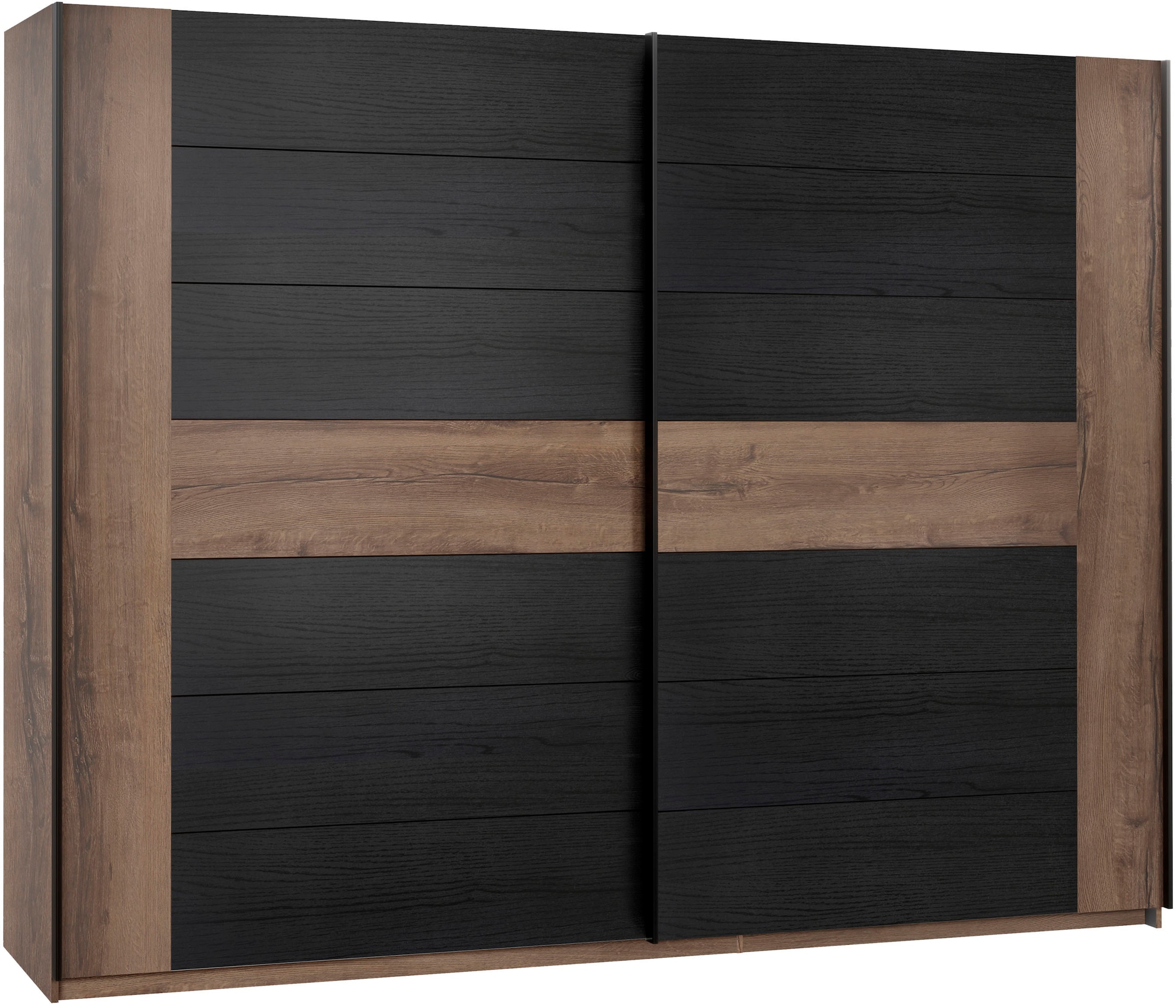 FORTE Schwebetürenschrank »Bellevue, viel Stauraum« mit schwarzen Metallgriffleisten, ca. 270x210cm,