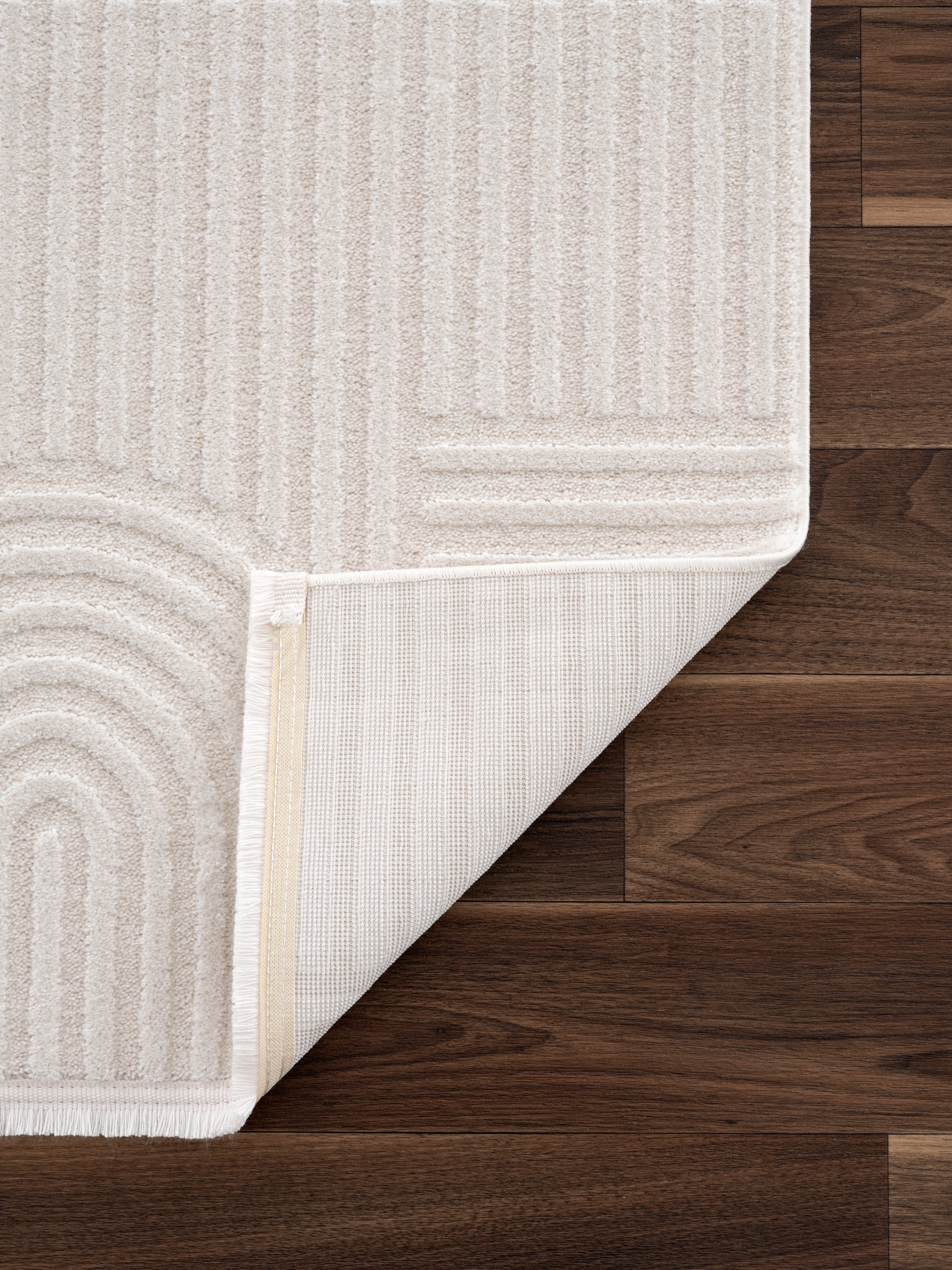 GOODproduct Teppich »Jonnis, mit Fransen, Boho-Design, Scandi, Designteppich« rechteckig 9 mm Höhe Hoch-Tief, 3D Optik, skandinavischer Stil, Wohnzimmer, Schlafzimmer