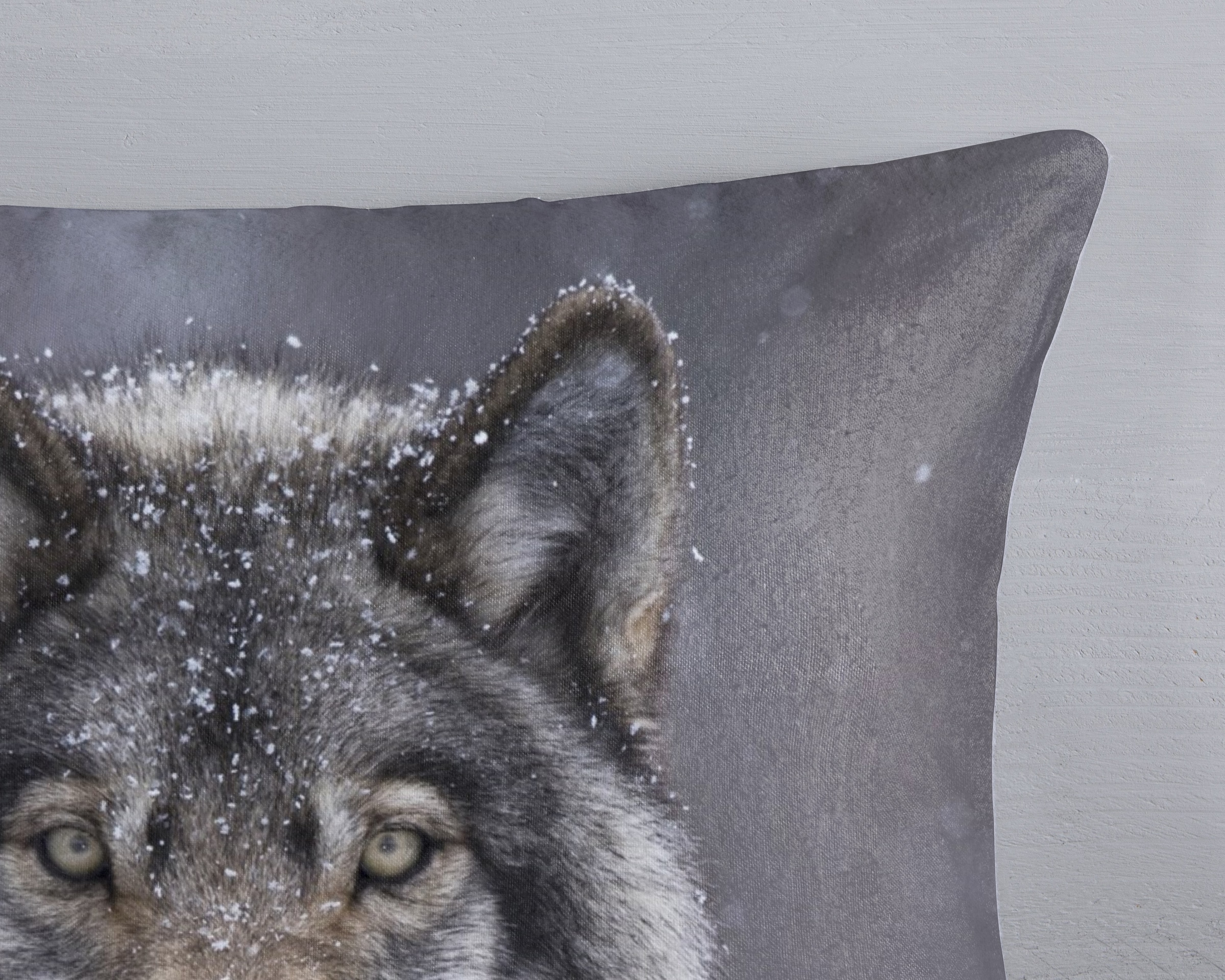 good morning Wendebettwäsche »Wolfie«, Flanell, Biber, Winter, Warm, Reissverschluss, Wendeoptik, Wolf, Grau