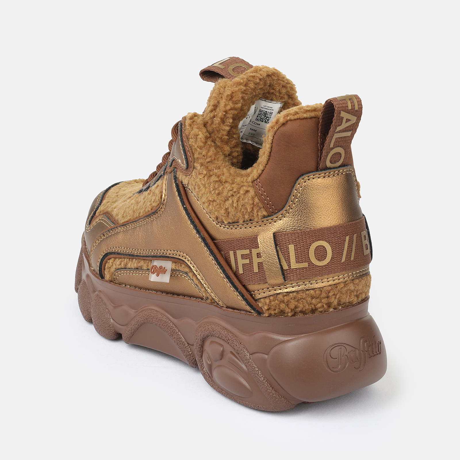 Buffalo Baskets à plateforme »CLD CHAI WARM«  Chaussure à lacets, chaussure basse, sneaker décontractée avec garniture en fausse fourrure