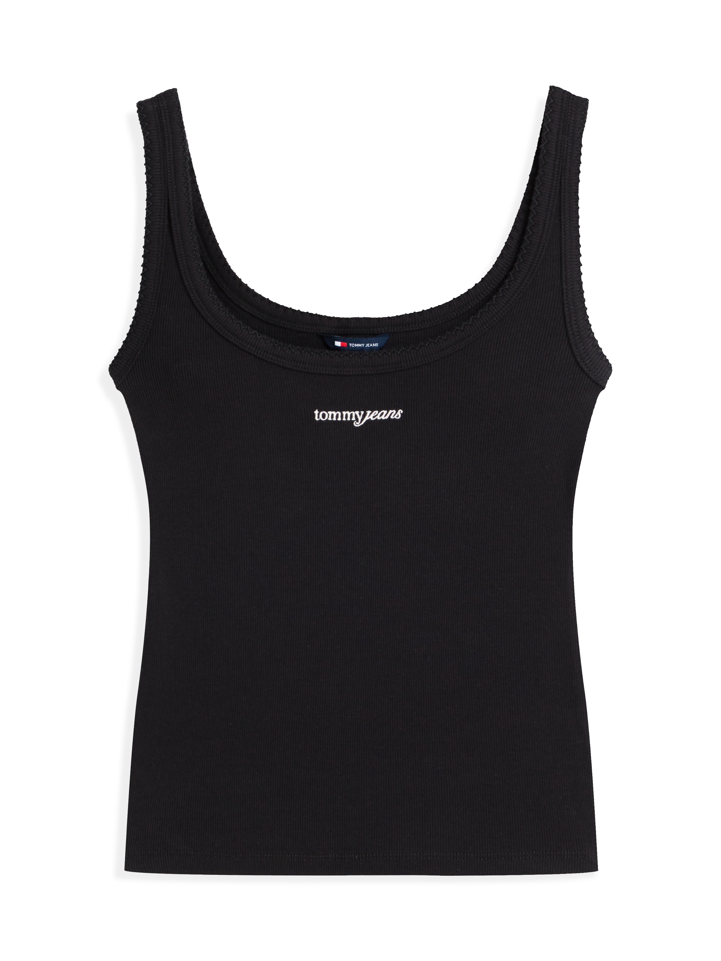 Tommy Jeans Top à bretelles »TJW SLIM SCRIPT RIB TANK« Baumwollmischung, slim fit, in gerippter Struktur, Logoschriftzug
