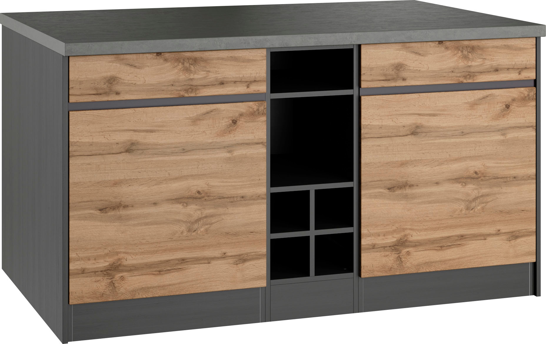 KOCHSTATION Kochinsel »KS-Riesa« Breite 153 cm, Tiefe 100 cm, MDF-Fronten