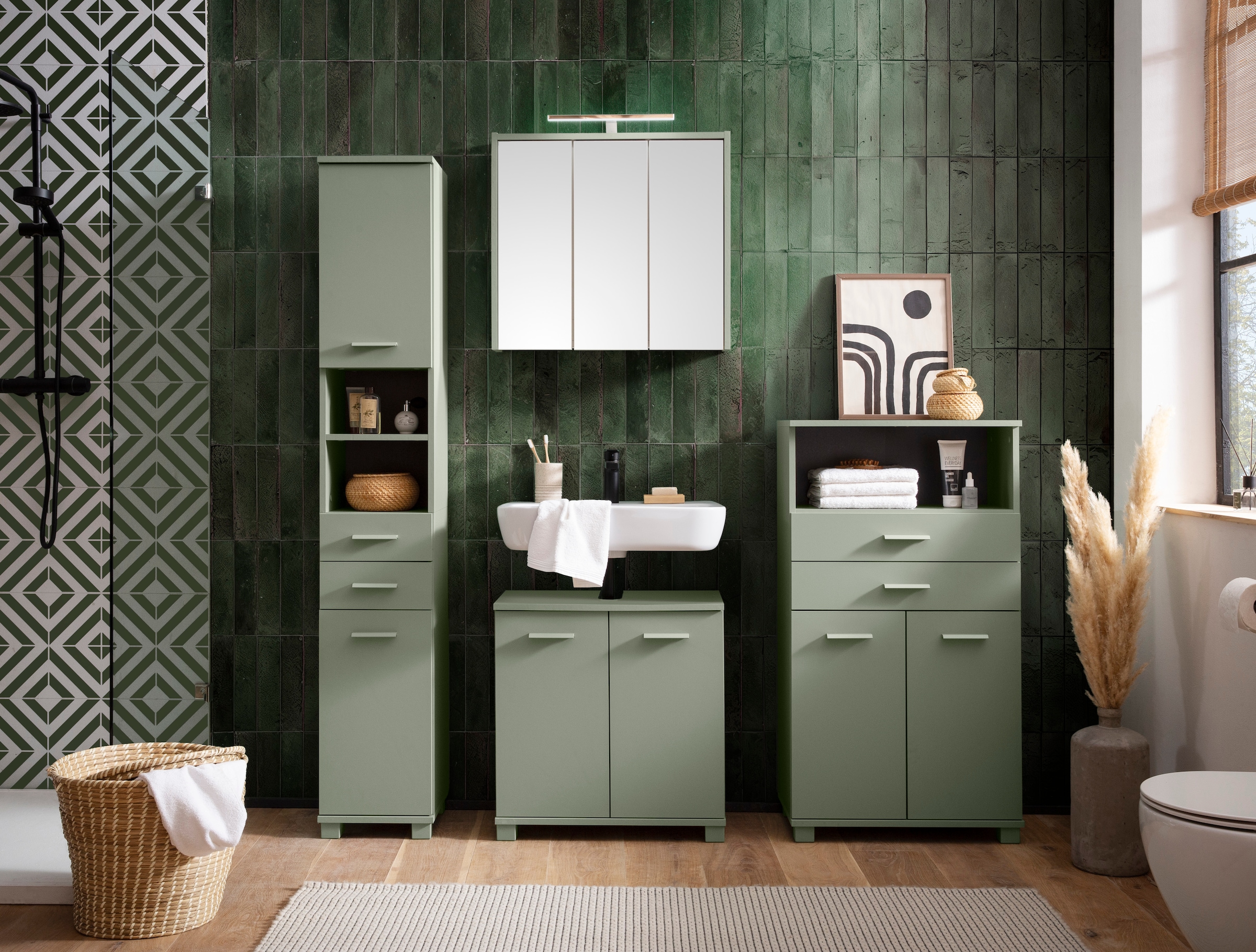 Schildmeyer Waschbeckenunterschrank »Mono, Breite 59 cm, Metallbeschläge« Made in Germany