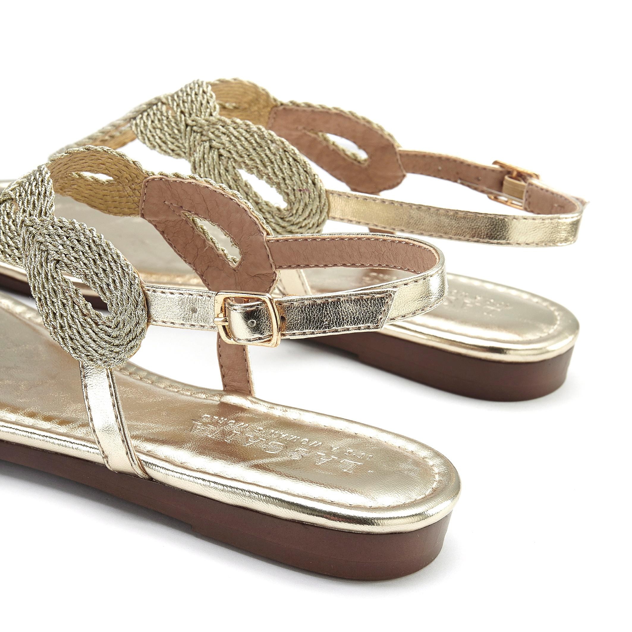 LASCANA Zehentrenner, Sandale, Pantolette im Metallic-Look VEGAN