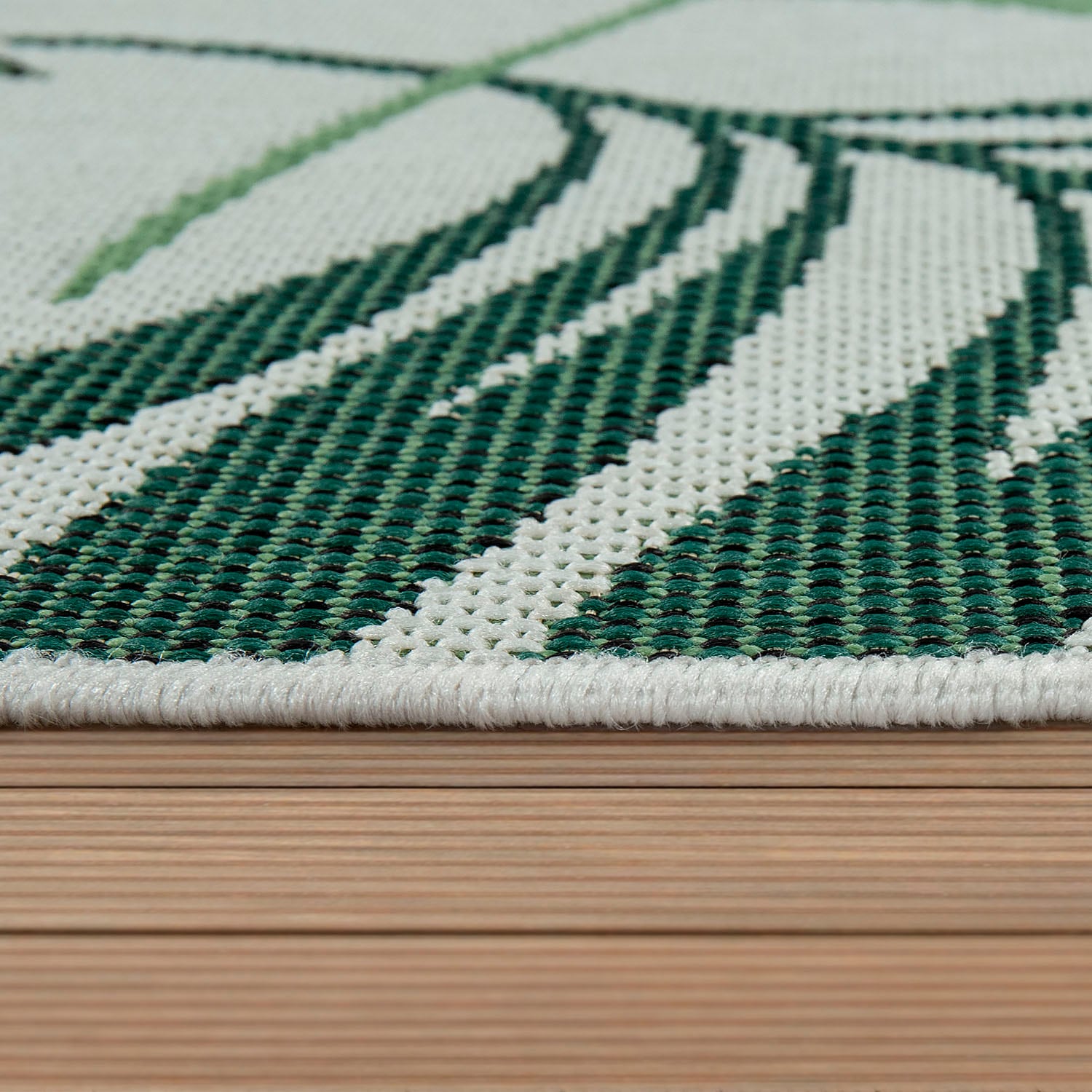 Paco Home Teppich »Ostende 534«, rechteckig, Flachgewebe, Motiv Palmenblätter, In- und Outdoor geeignet, Wohnzimmer