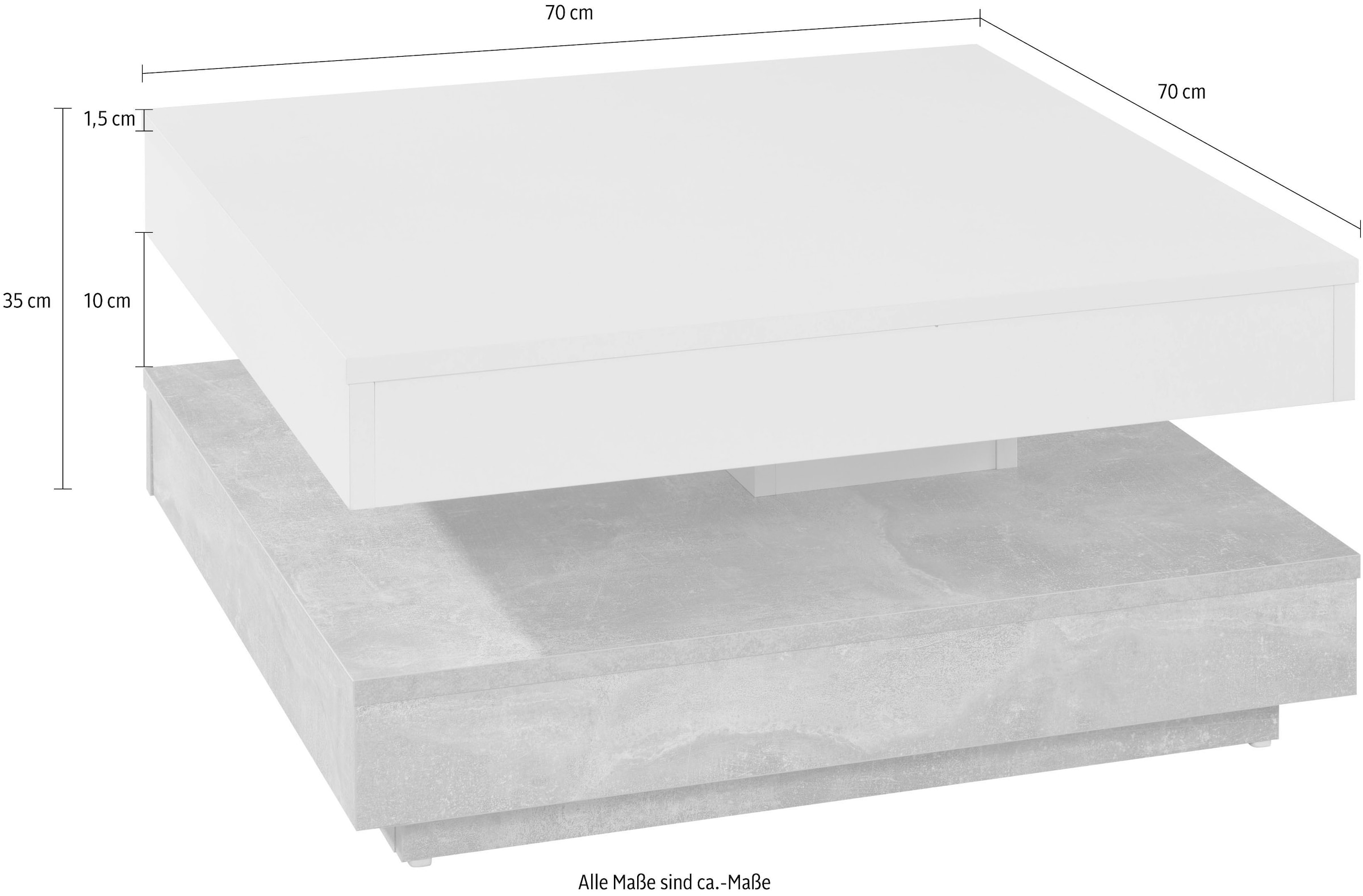 Home affaire Table basse »Tanum« mit Funktion, drehbare Tischplatte