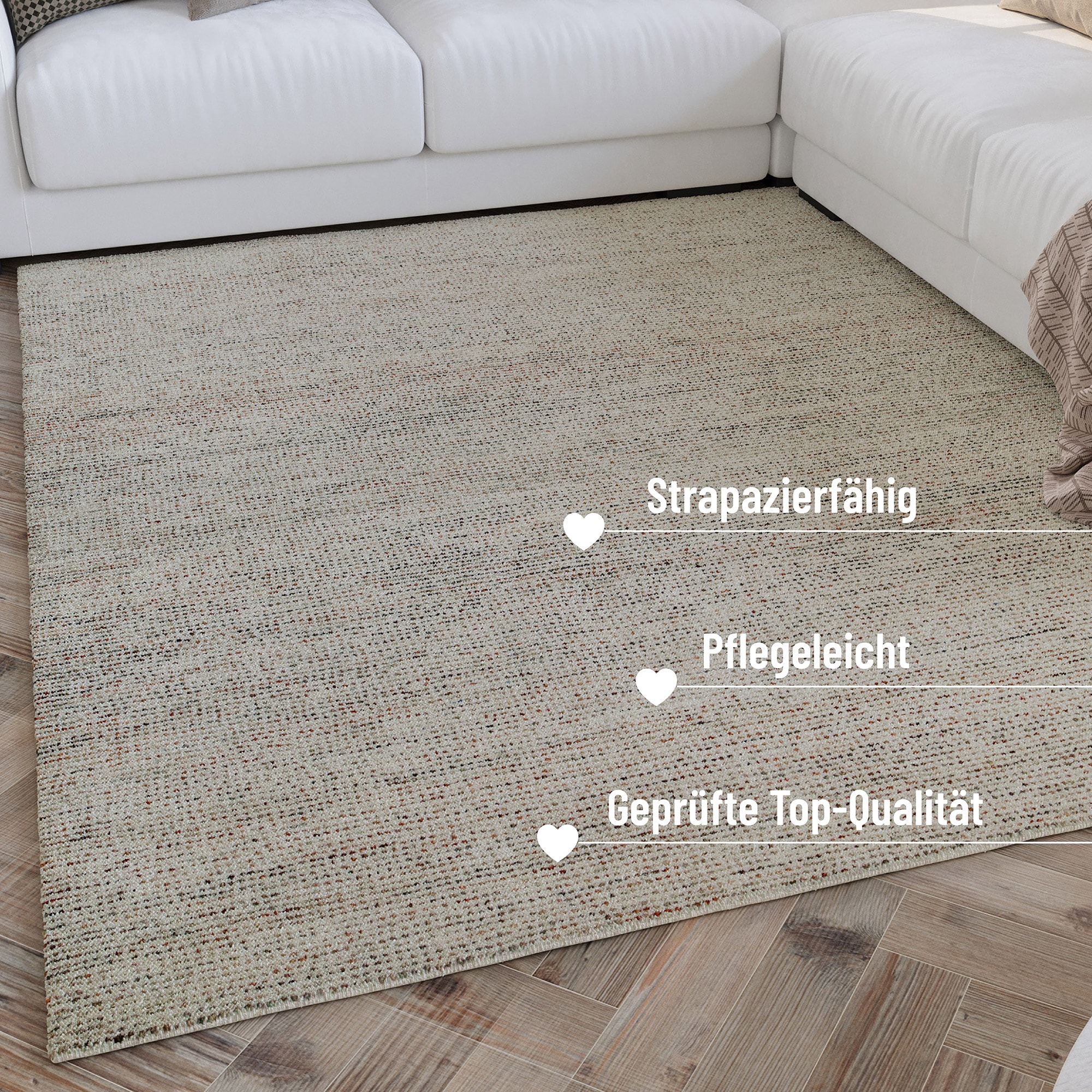 Wecon home Teppich »Hamptons THIRTYTWO«, rechteckig, 15 mm Höhe, Läufer, Kurzflor, Wohnzimmer, Schlafzimmer, elegant, robust, Linien