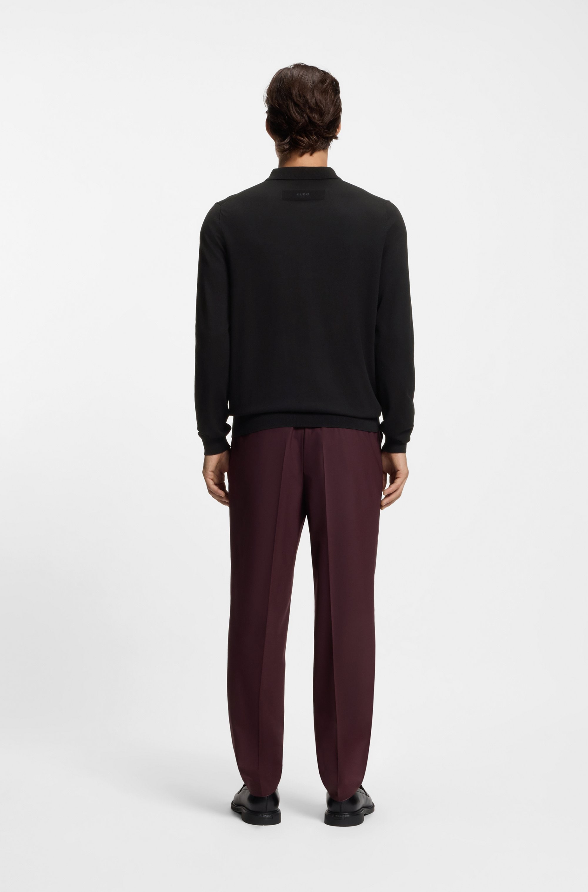 HUGO Veste en tricot »San Jordan-CV« col polo Regulas Fit, fermeture par boutons