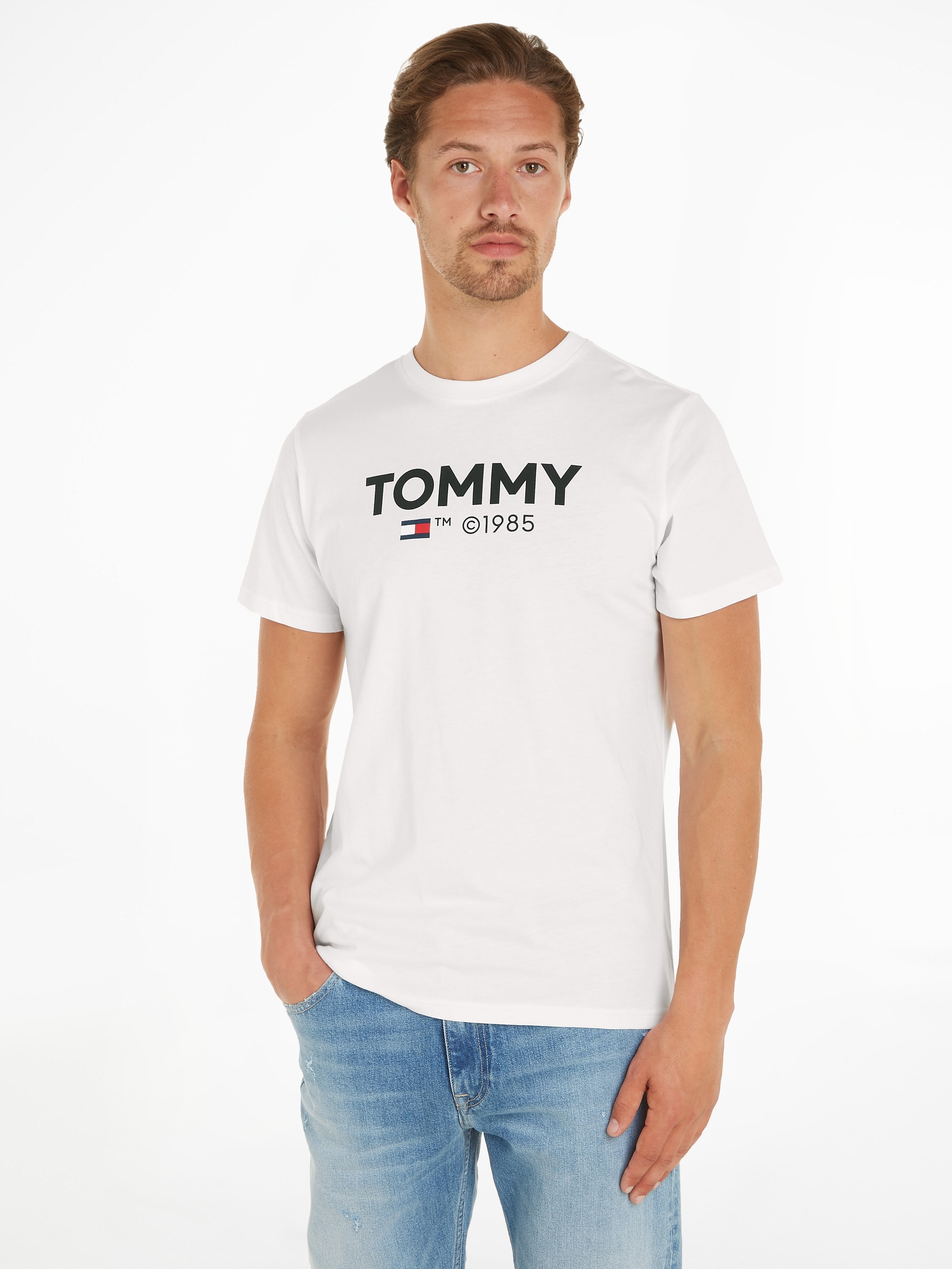 T-Shirt »TJM SLIM 2PACK S/S TOMMY DNA TEE«, mit grossem Tommy Hilfiger Druck auf der...