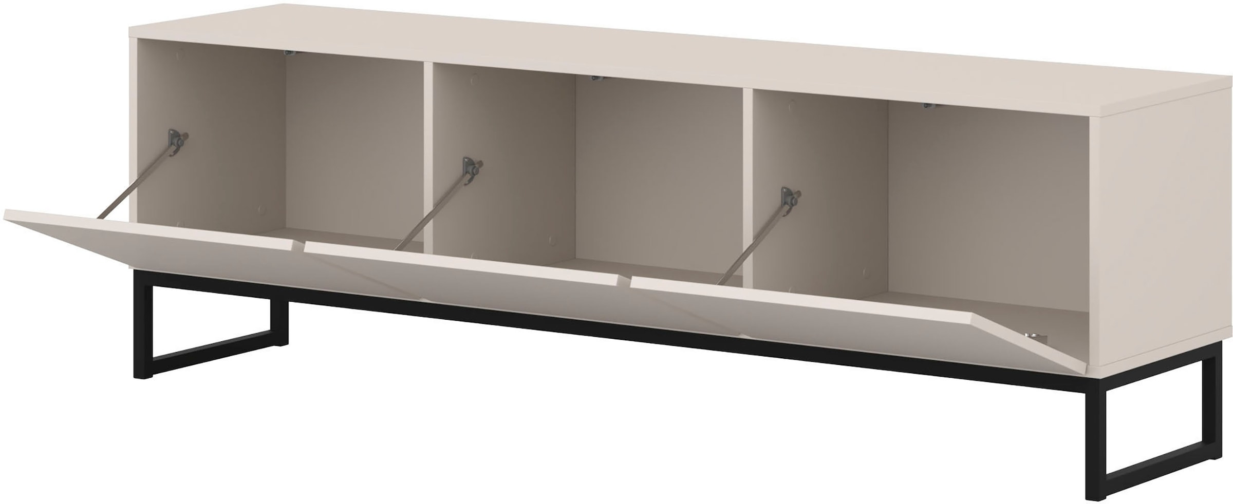 GOODproduct Lowboard »Loft, Breite 157 cm, TV-Board 3 Klappen, Metallkufen« TV-Kommode mit viel Stauraum, push-to-open-Funktion