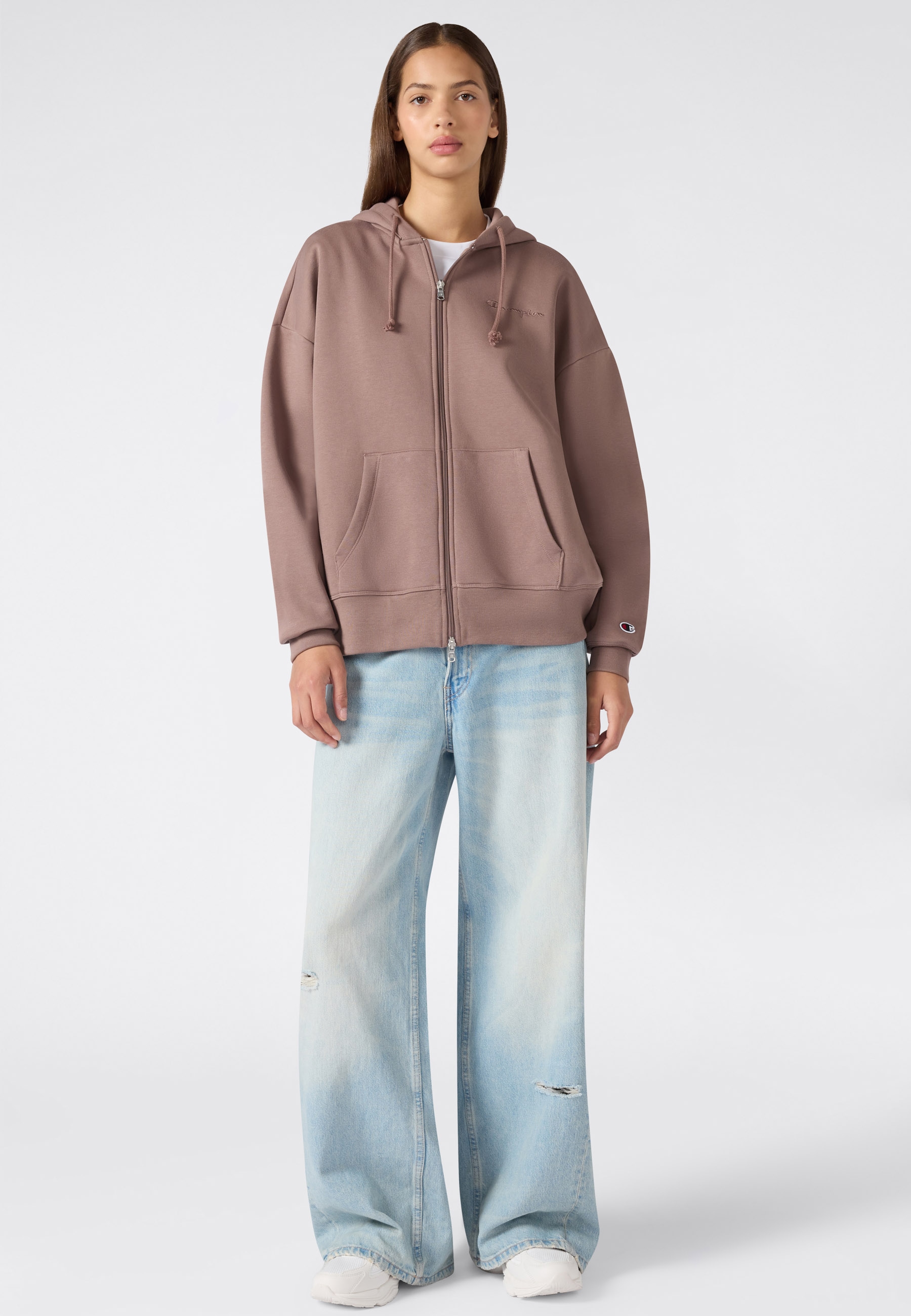 Champion Kapuzensweatjacke »SPORTWEAR ZIP-UP HOODIE Oversized Fit« mit Kapuze, Oversized Fit, aus Baumwolle und Polyester