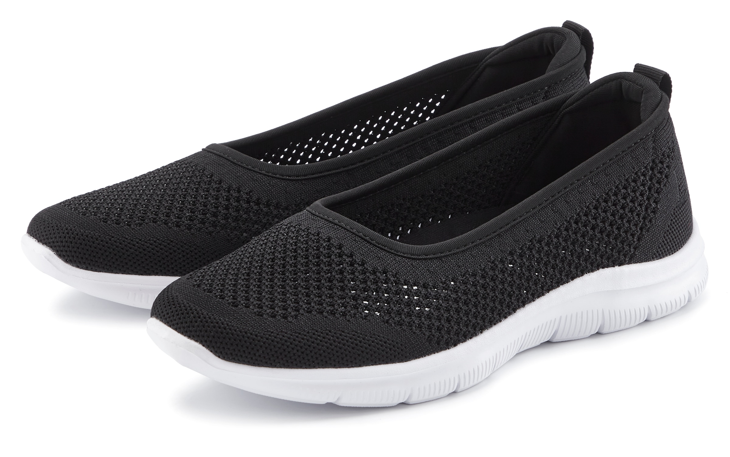 LASCANA Sneaker Ballerinas, ultraleichter Slipper, Freizeitschuh zum Reinschlüpfen VEGAN