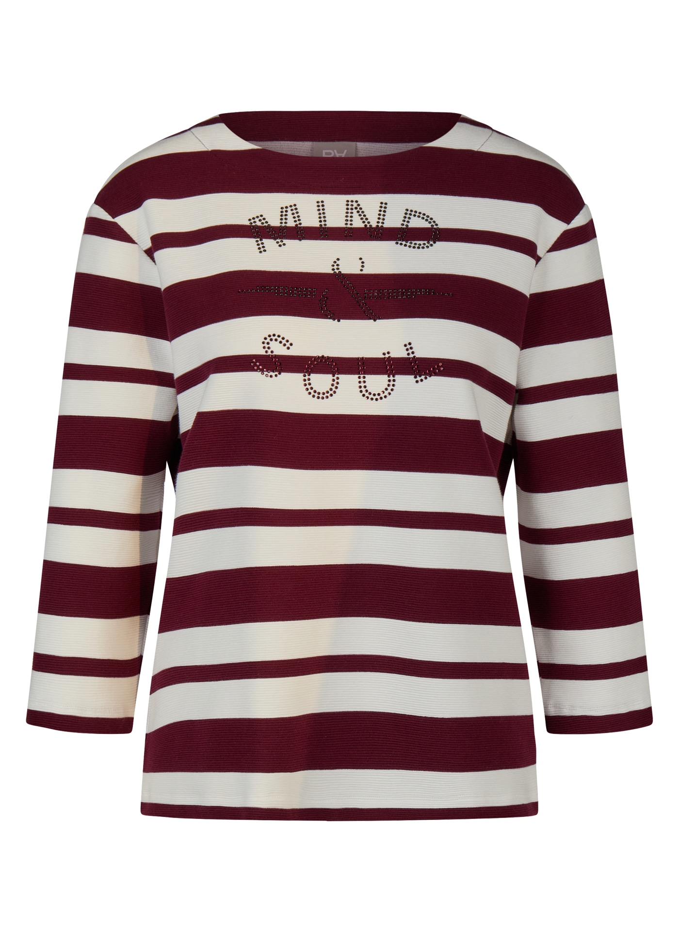 Rabe T-shirt à manches 3/4 design rayé avec strass