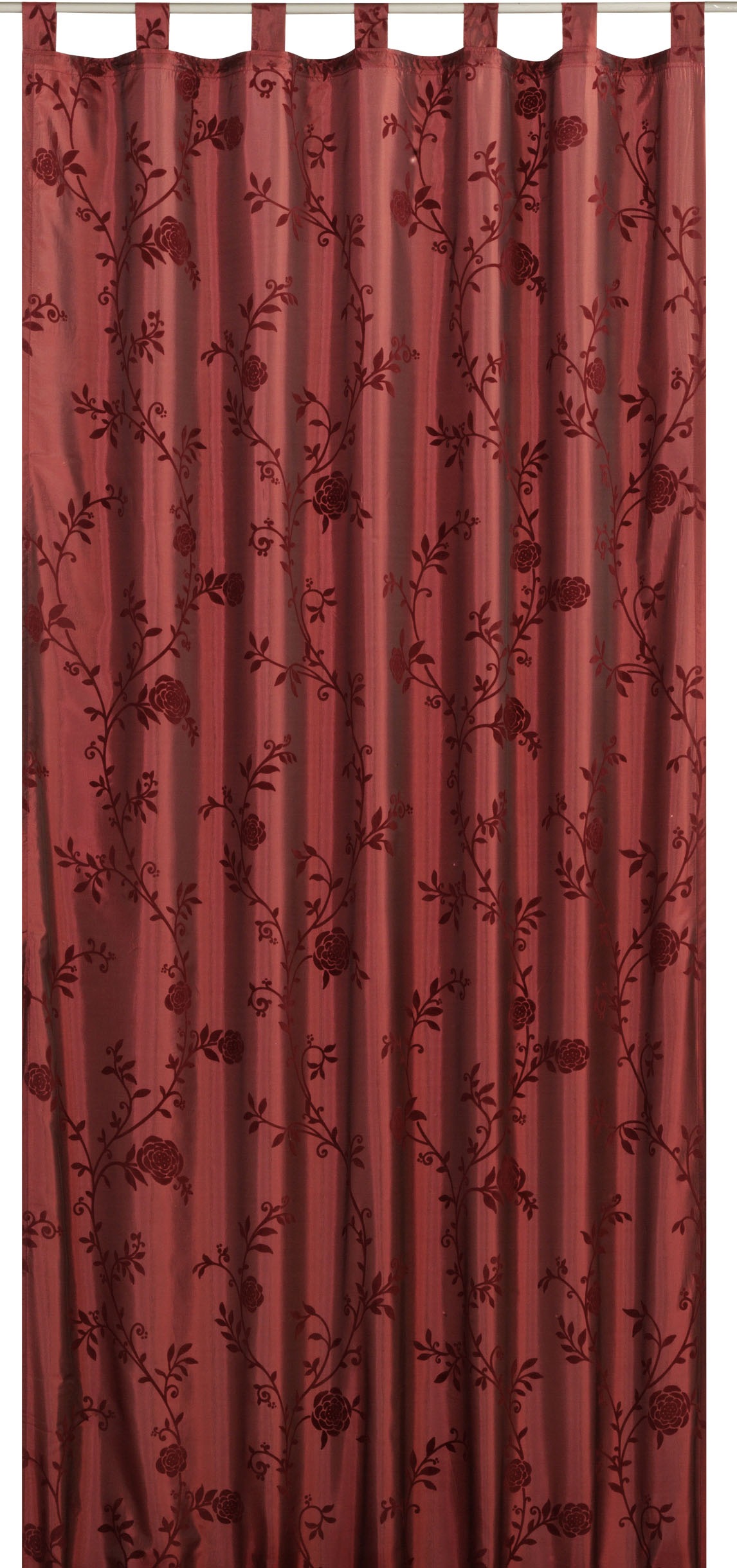 Image of ELBERSDRUCKE Gardine »Bonjour Taft«, (1 St.), Schlaufenschal mit Kräuselband Bonjour Taft 14 bordeaux 255x140 cm blickdicht bei Ackermann Versand Schweiz