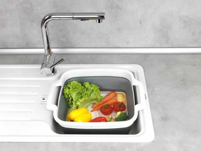 WENKO Waschschüssel »Modell Sira« faltbare Spülschüssel mit Henkeln, ideal für Zuhause und Camping, 8 L